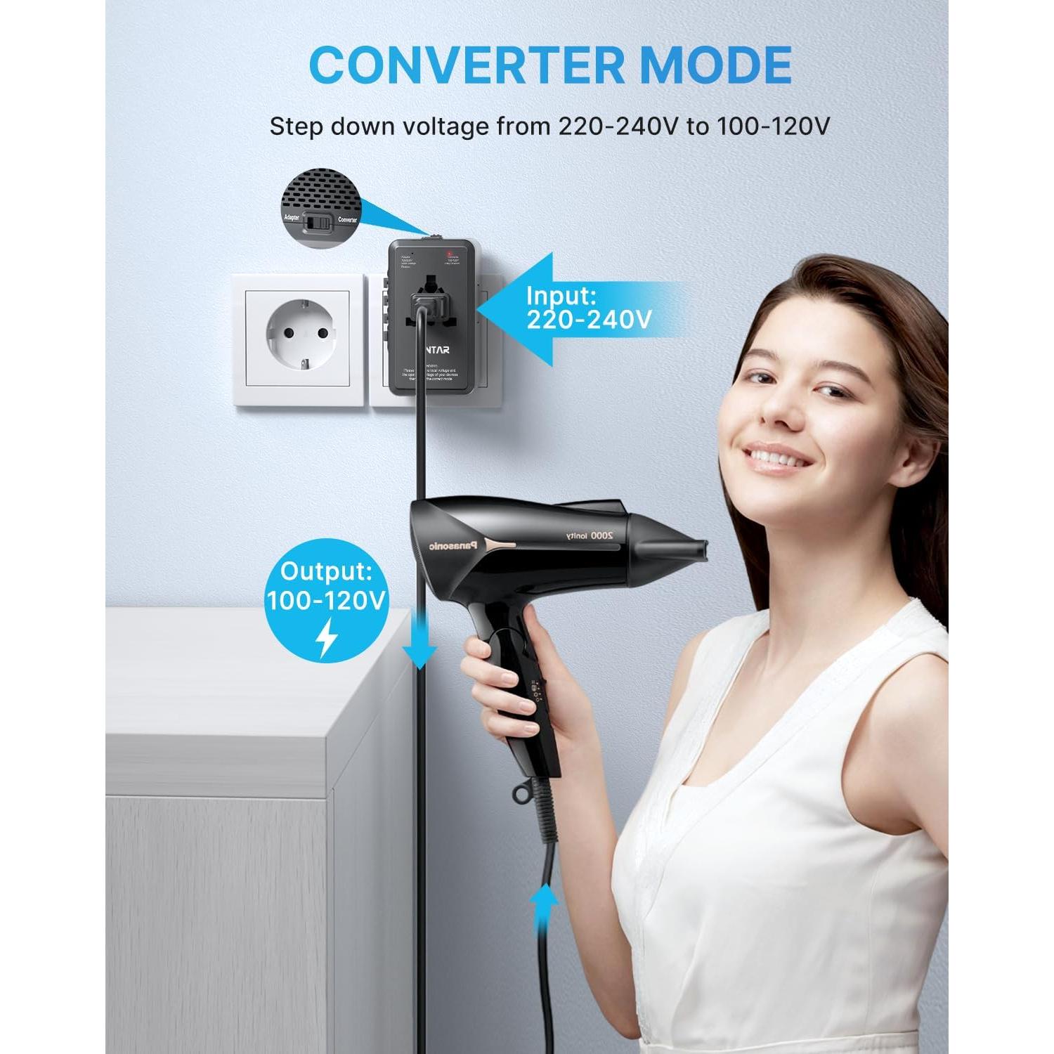 Convertidor de Voltaje 220V a 110V VINTAR 2000W con 4 USB