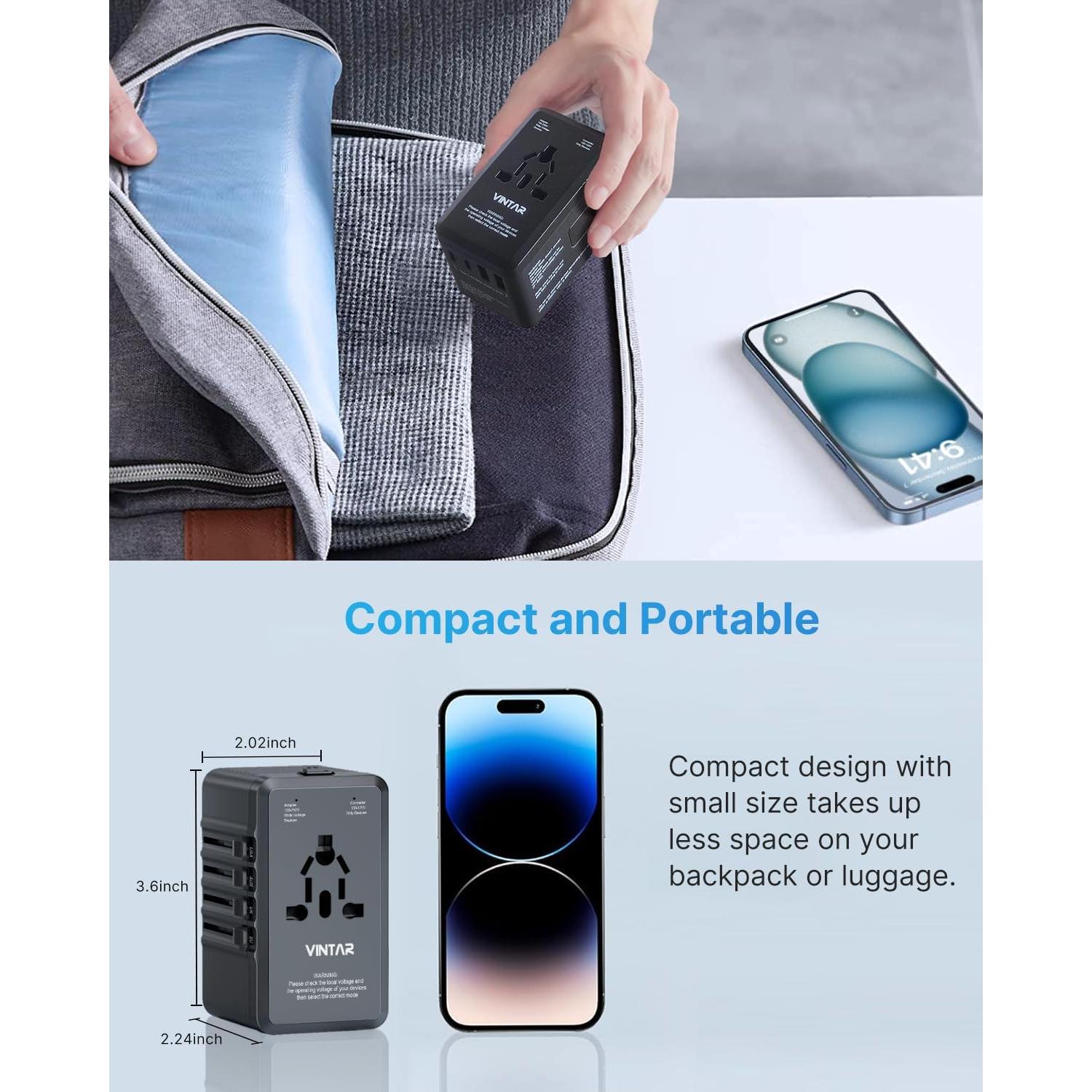 Convertidor de Voltaje 220V a 110V VINTAR 2000W con 4 USB