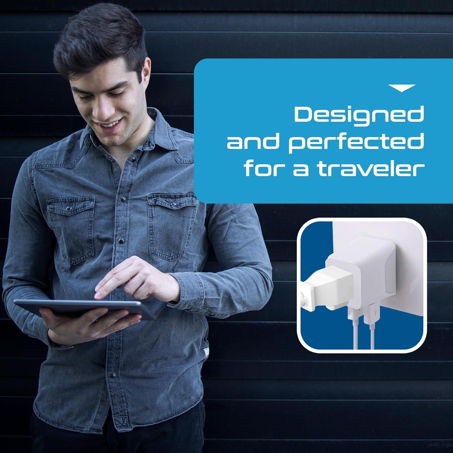 Adaptador de Enchufe de Viaje Ceptics Tipo C - USB-A y C