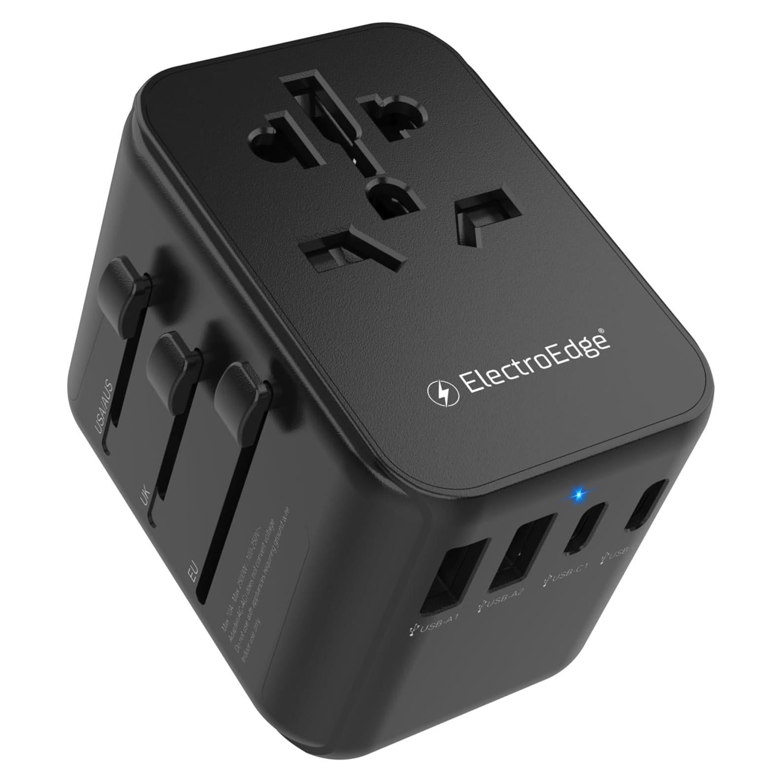 Adaptador de Viaje Universal ElectroEdge con 4 Puertos USB