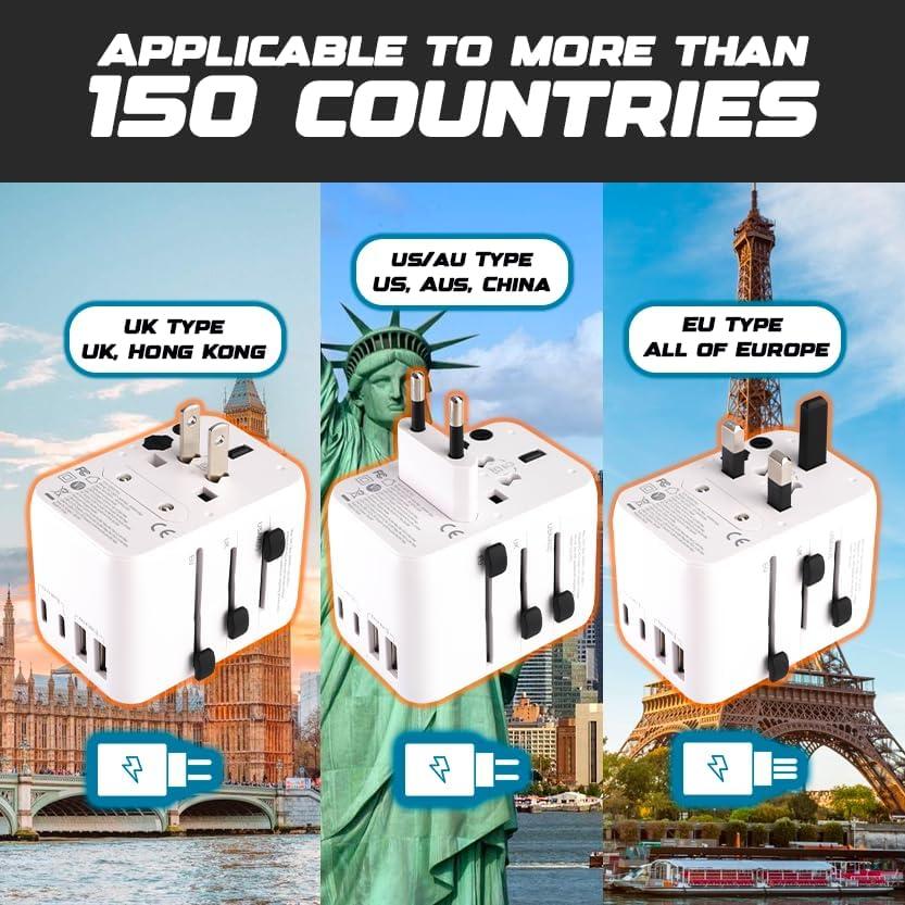 Adaptador de Enchufe Universal Cactechs C651DCPT 35W USB Blanco