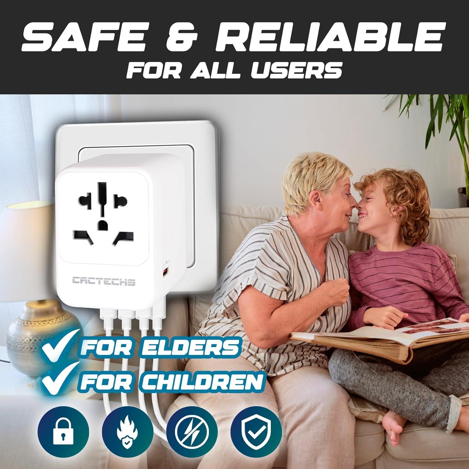 Adaptador de Enchufe Universal Cactechs C651DCPT 35W USB Blanco