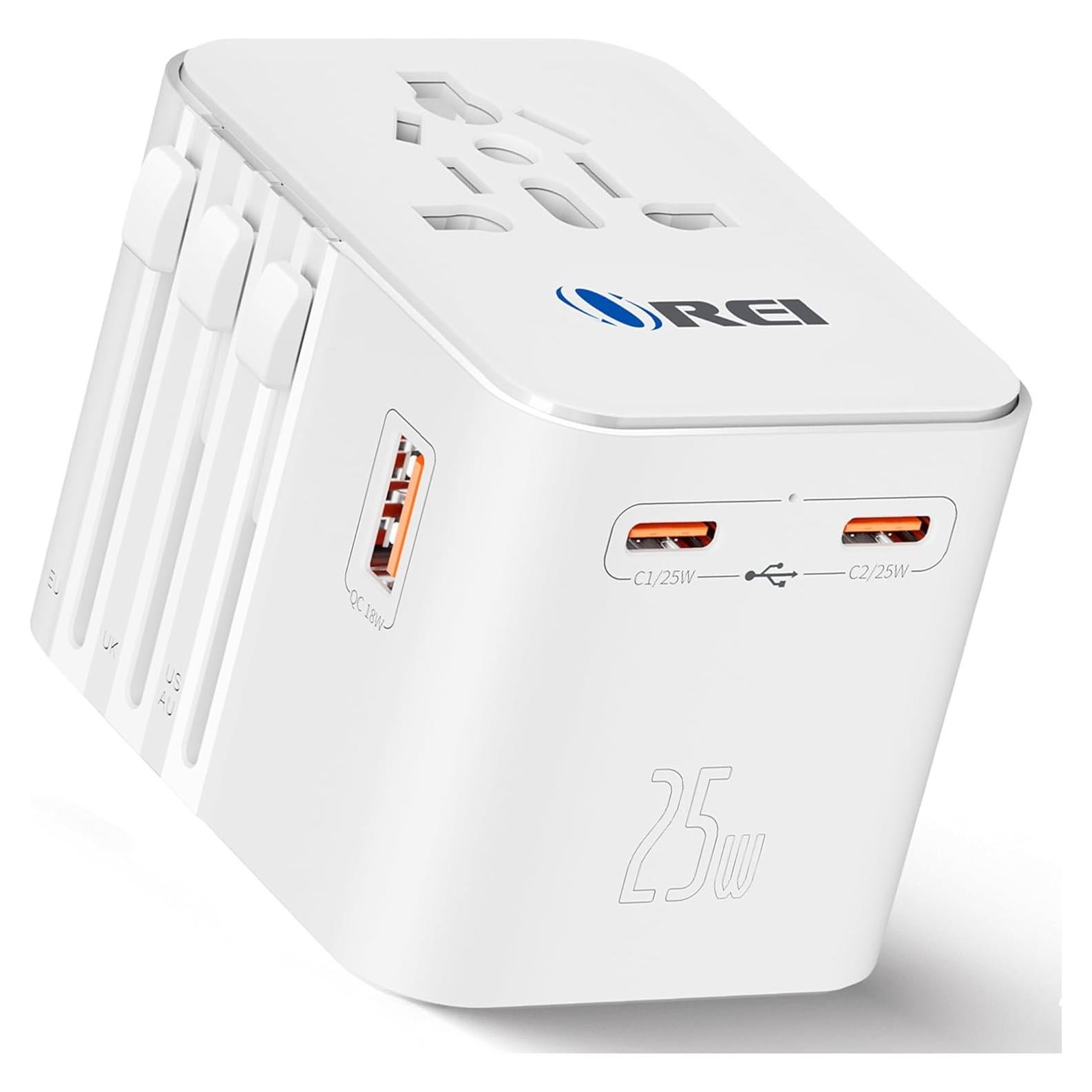 Adaptador de Viaje Universal OREI M8 25W 4-en-1 USB-C