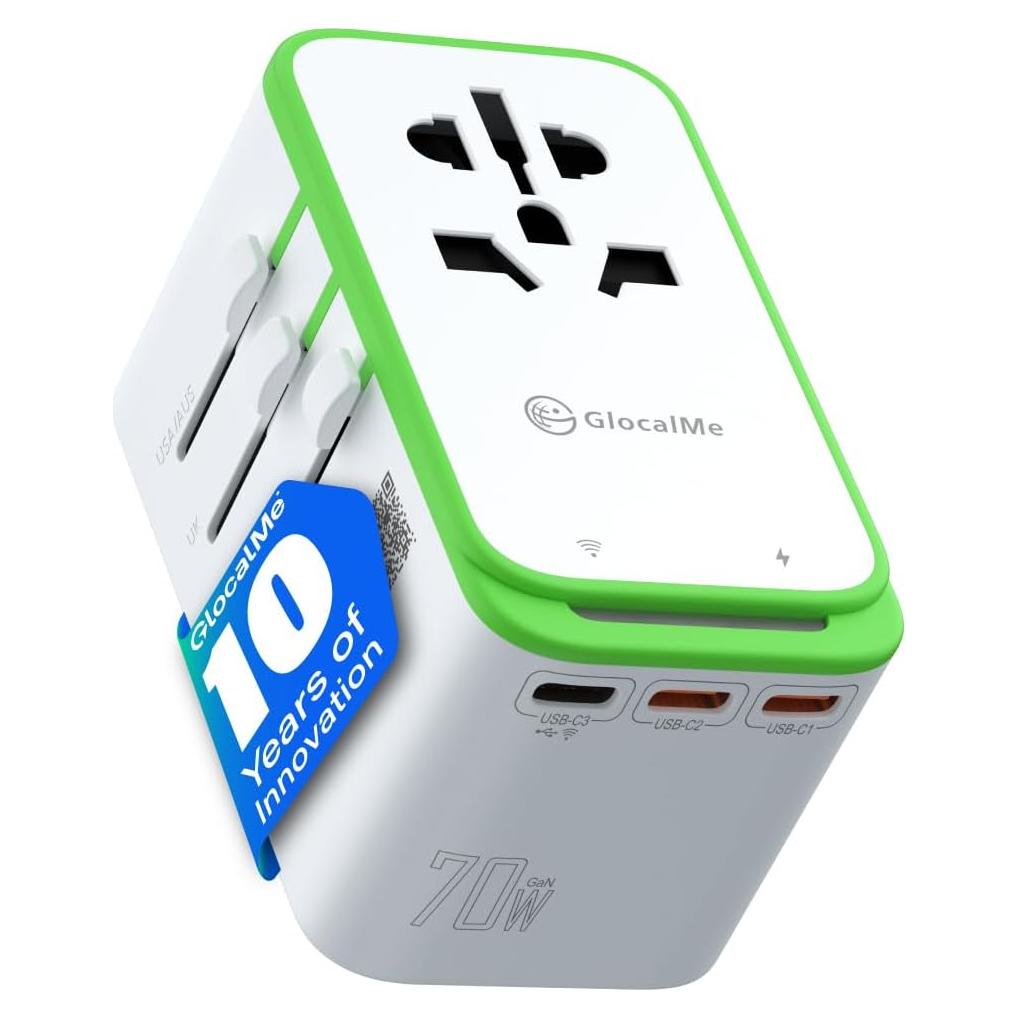 Adaptador de Viaje Universal GlocalMe RoamPlug 4G WiFi 1GB Datos