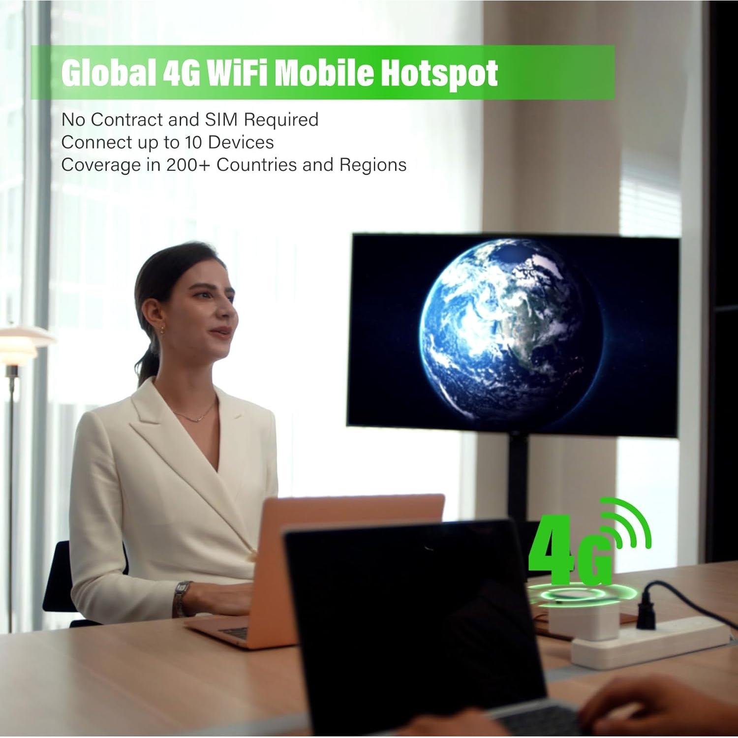Adaptador de Viaje Universal GlocalMe RoamPlug 4G WiFi 1GB Datos