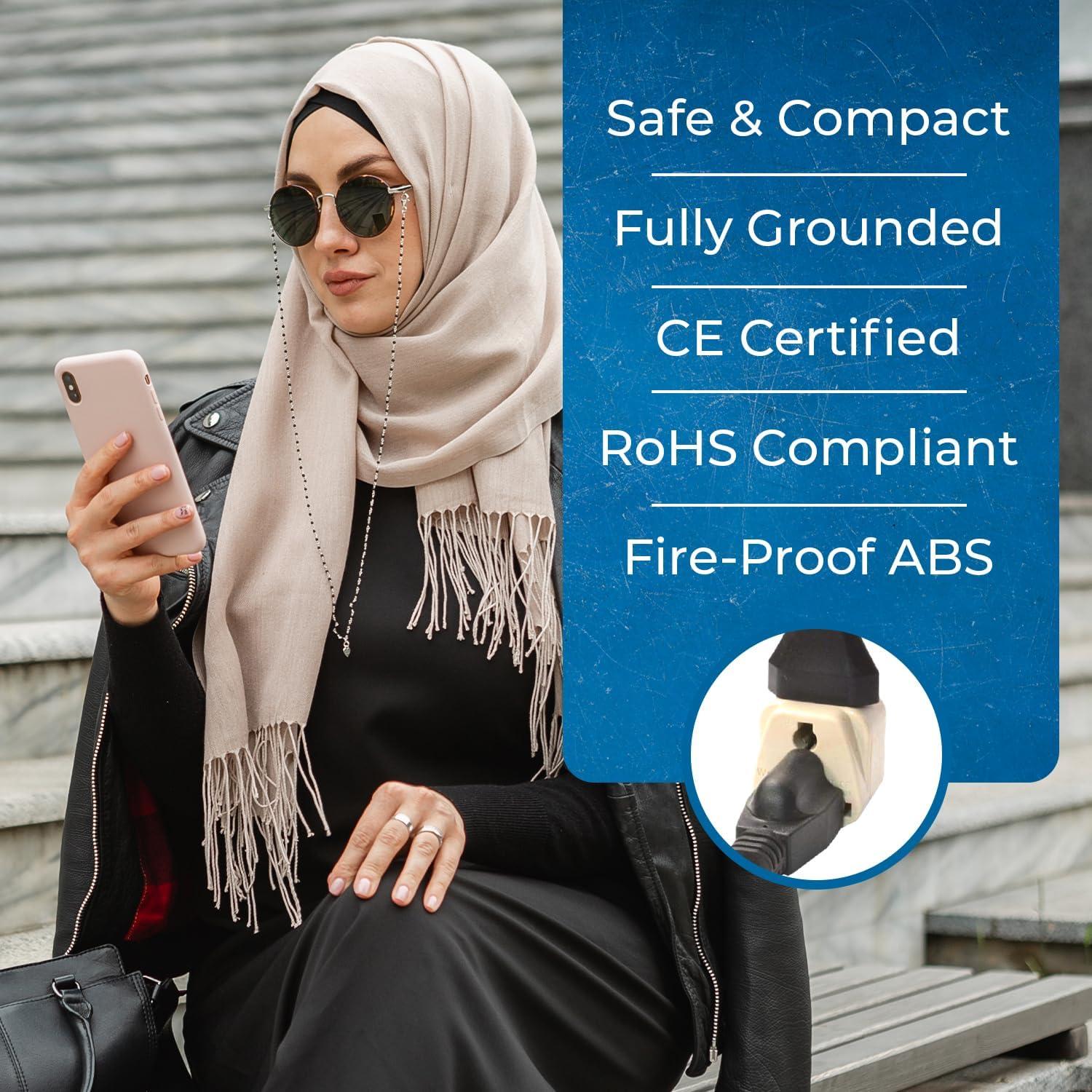 Adaptador de viaje OREI Tipo G - 2 en 1 - Paquete de 2 - Blanco