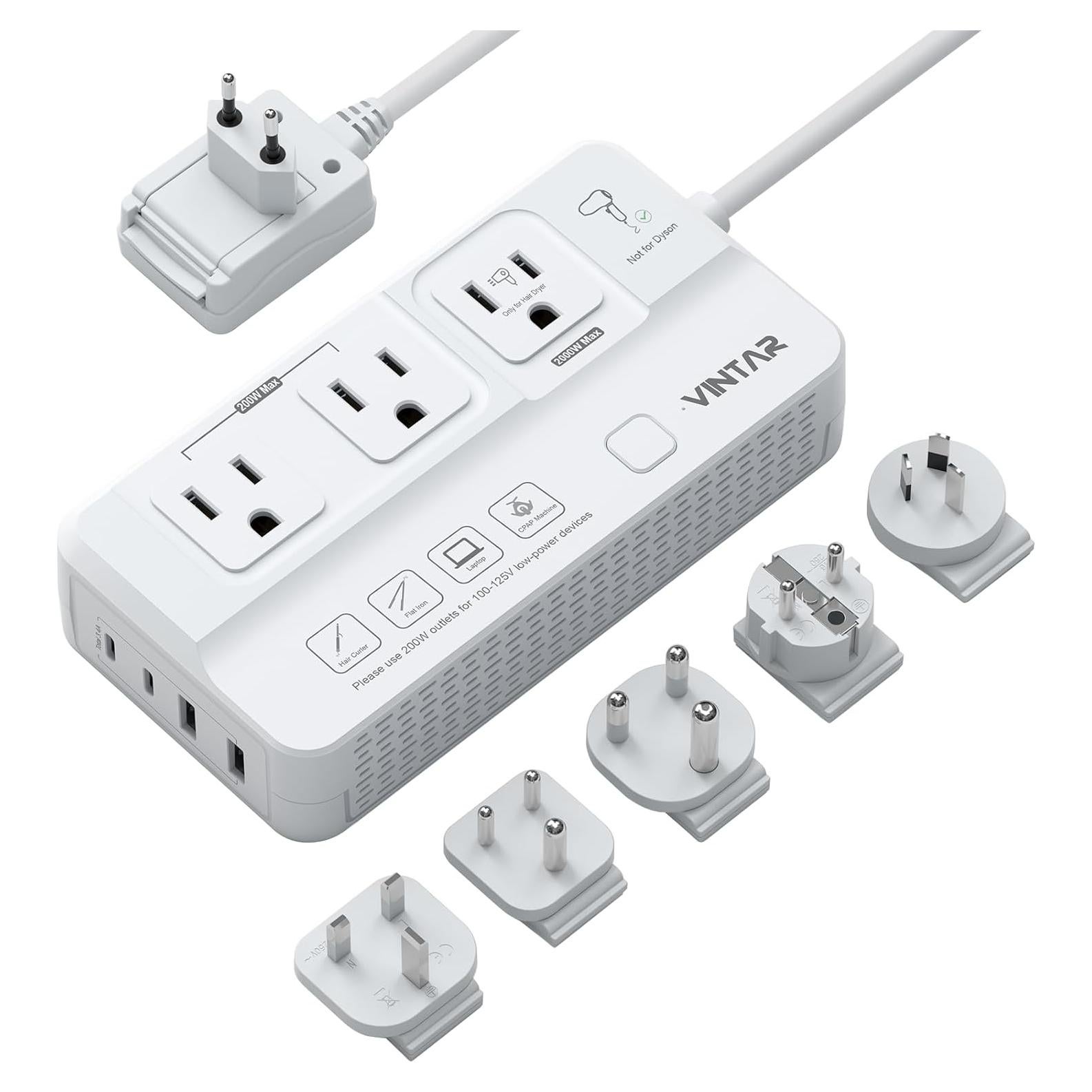 Convertidor de Voltaje VINTAR 220V a 110V 2000W con USB