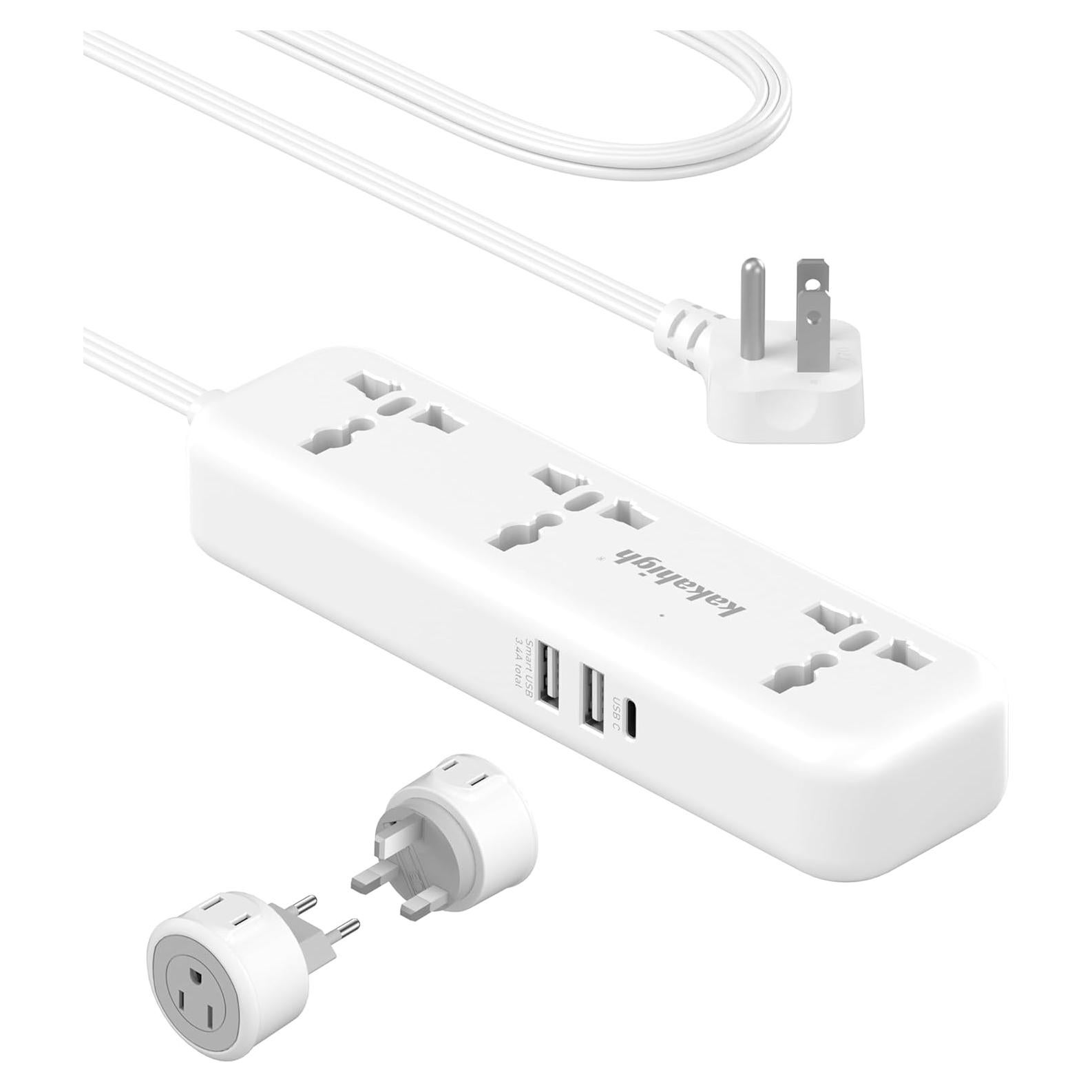 Adaptador de Enchufe Universal KAKAHIGH con USB 5FT