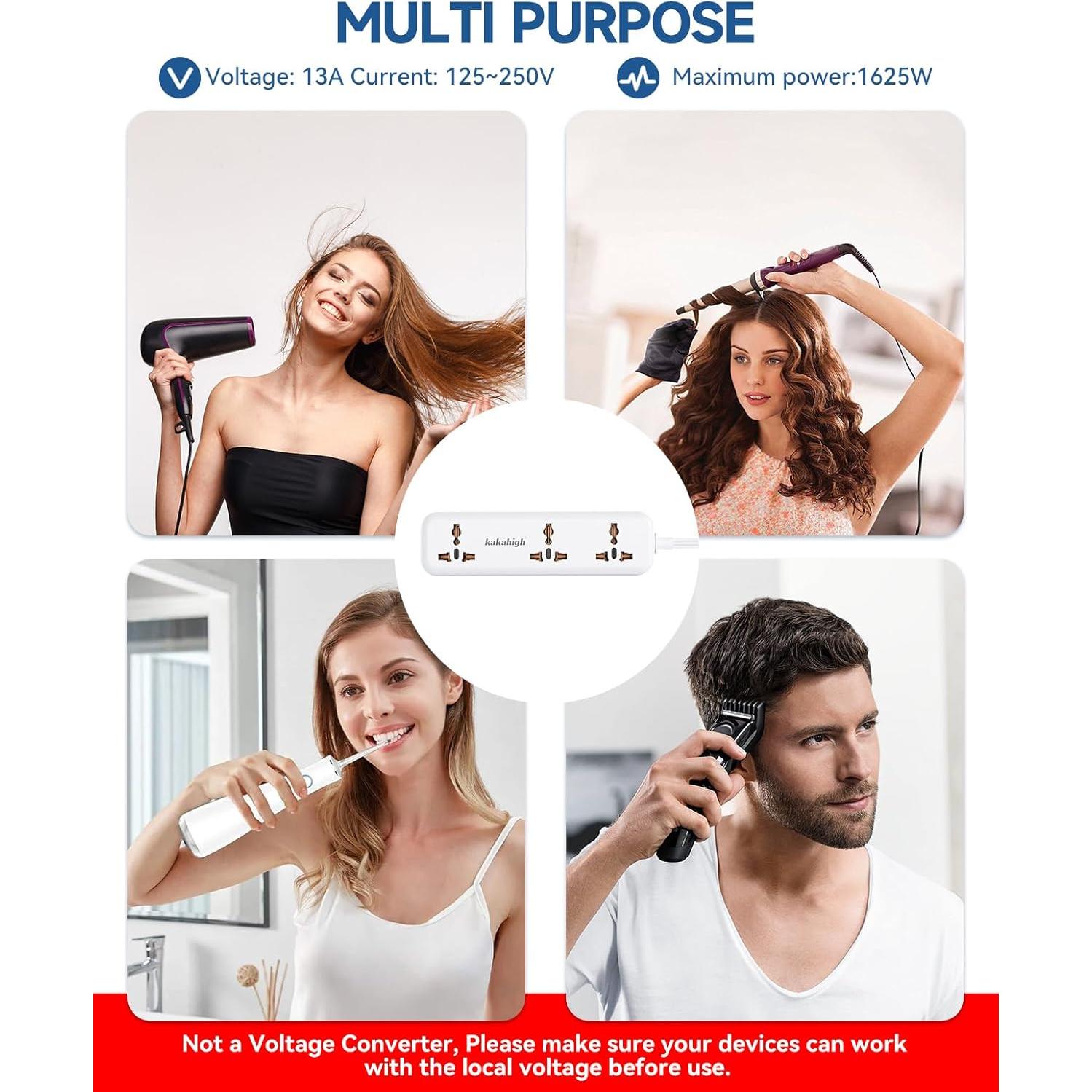 Adaptador de Enchufe Universal KAKAHIGH con USB 5FT