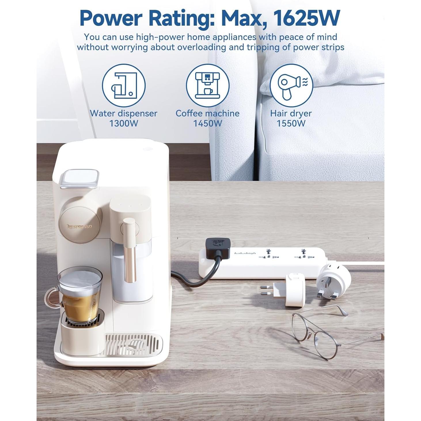 Adaptador de Enchufe Universal KAKAHIGH con USB 5FT