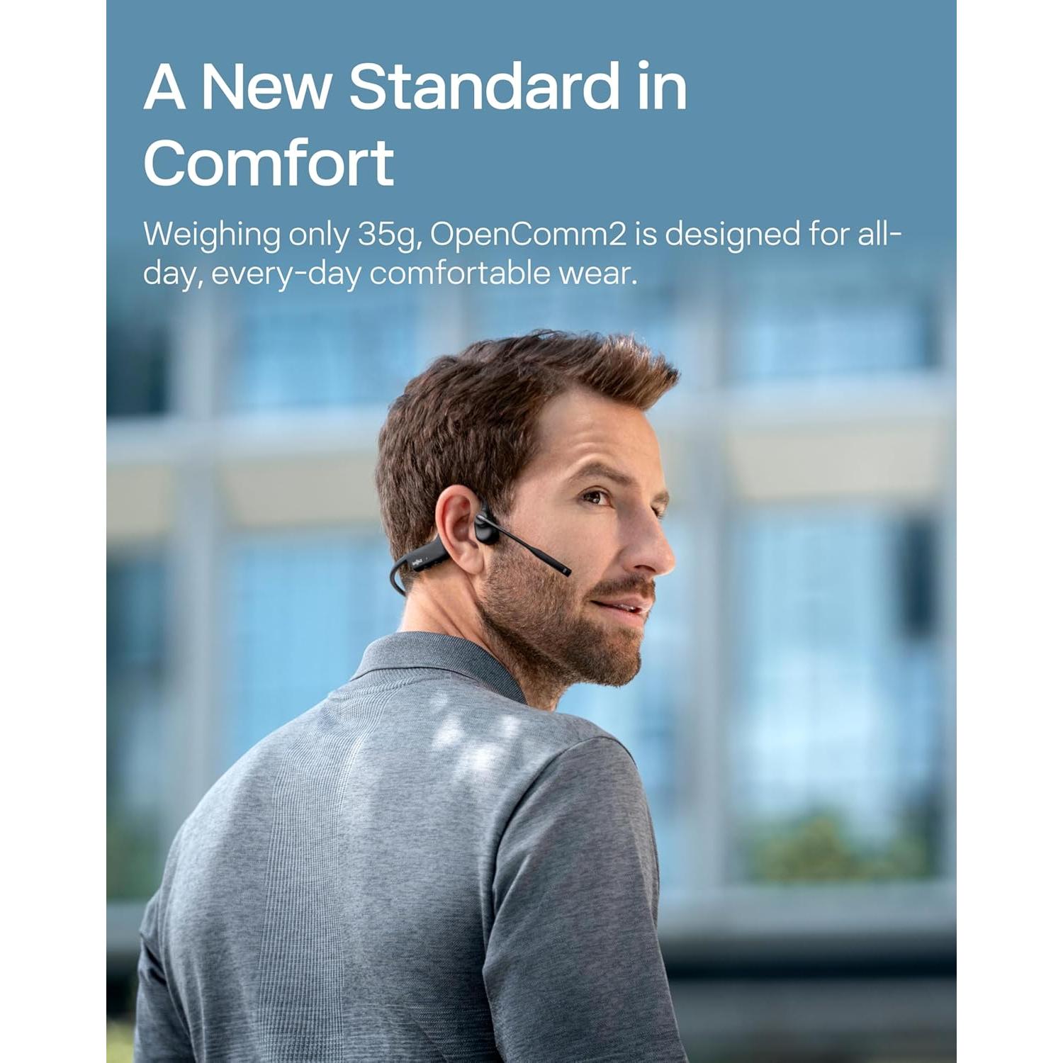 Auriculares Inalámbricos SHOKZ OpenComm2 con Micrófono - 16h Batería