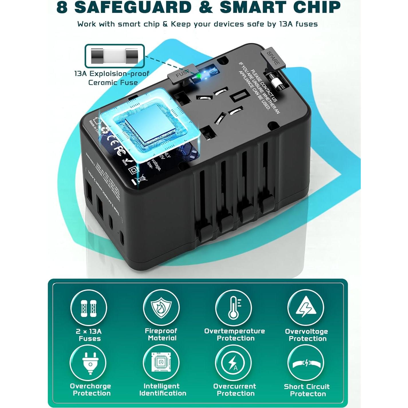 Convertidor de Voltaje 220V a 110V TECSIX con 4 USB