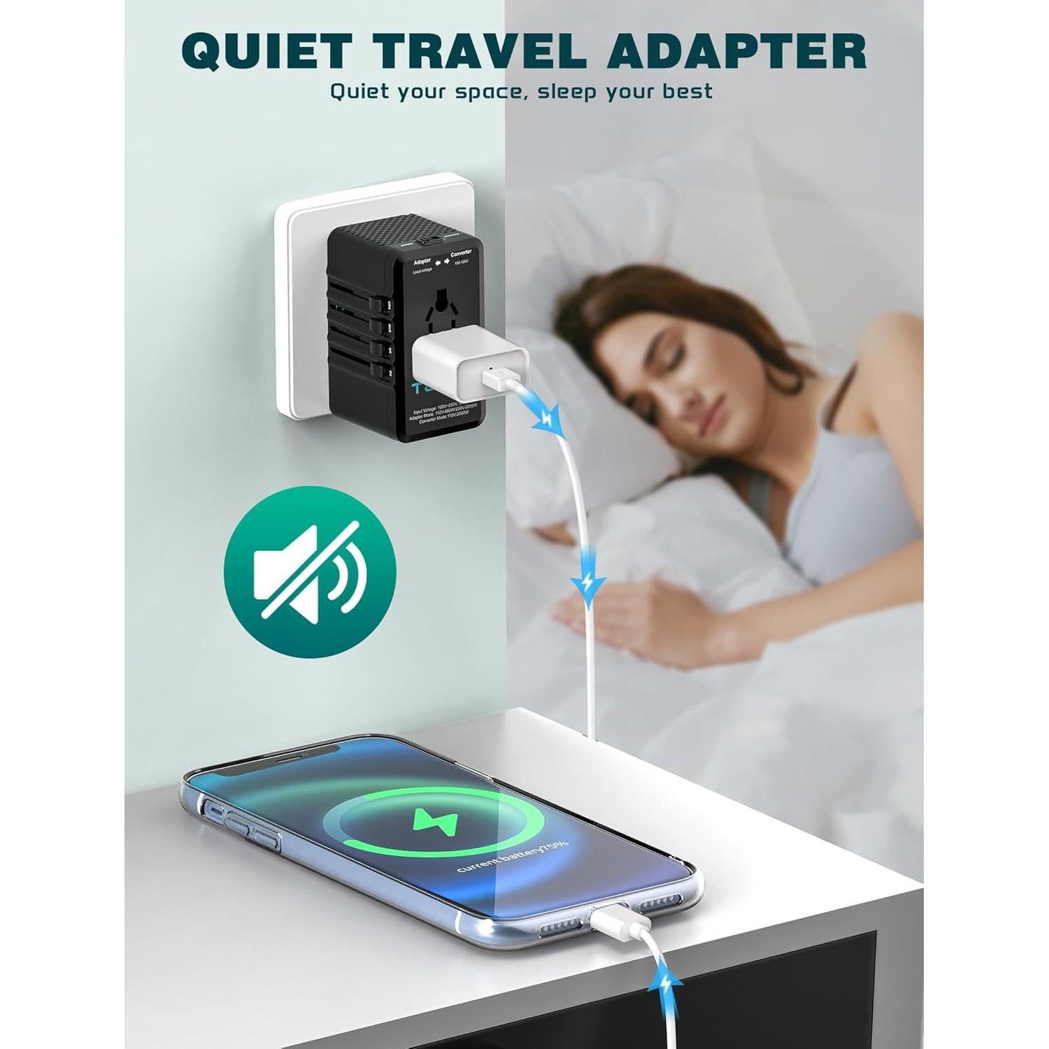 Convertidor de Voltaje 220V a 110V TECSIX con 4 USB