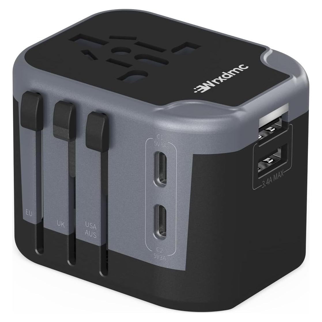 Adaptador de Enchufe Universal Wrxdmc JY-303B-C2 con 4 USB