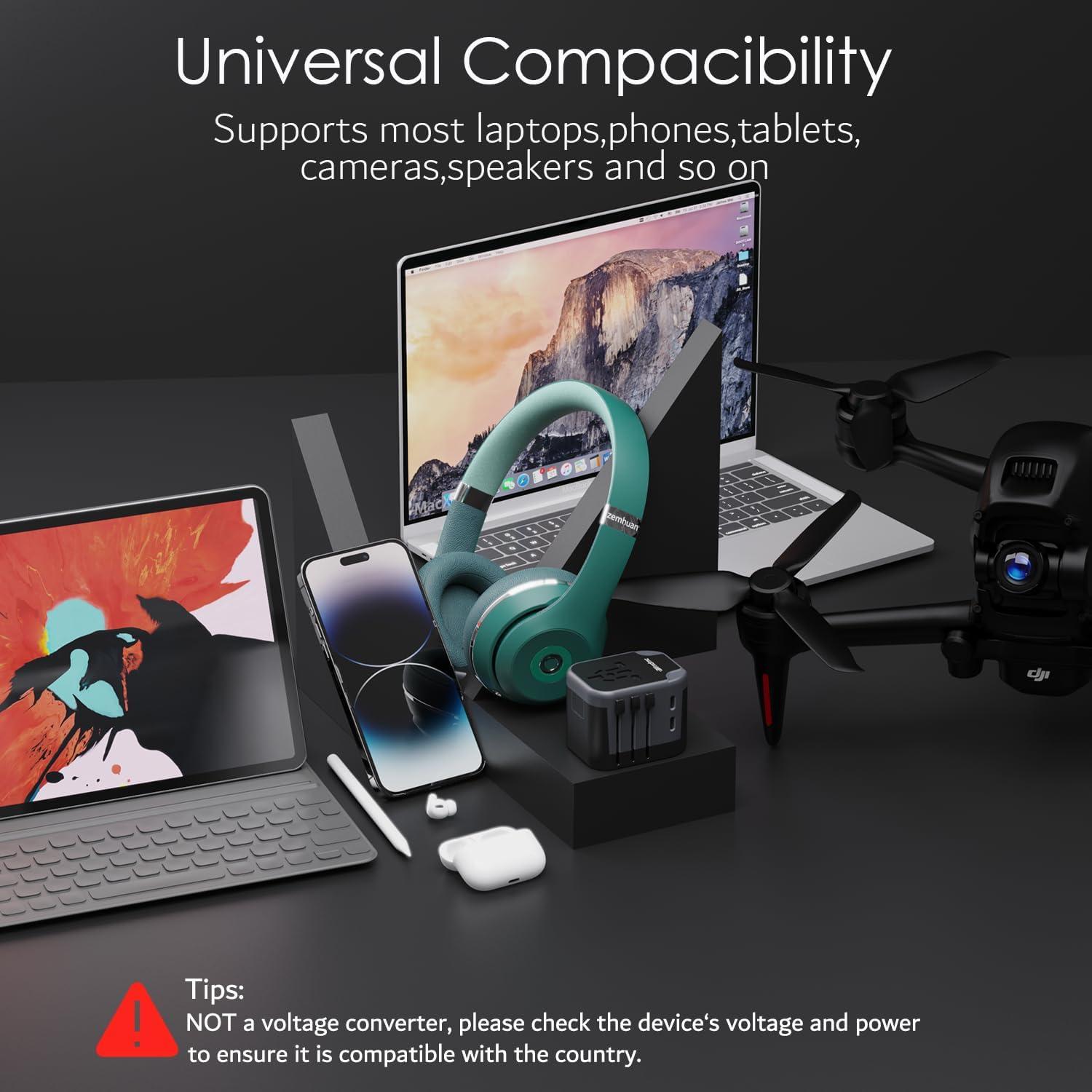 Adaptador de Enchufe Universal Wrxdmc JY-303B-C2 con 4 USB