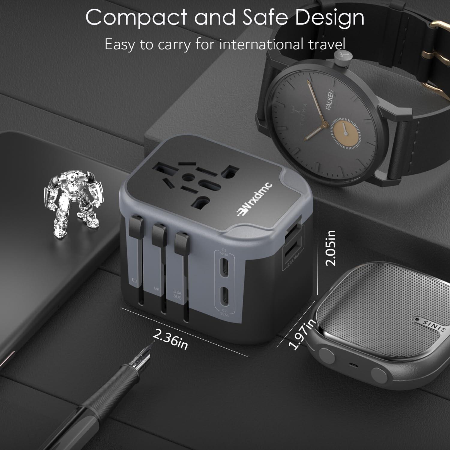 Adaptador de Enchufe Universal Wrxdmc JY-303B-C2 con 4 USB