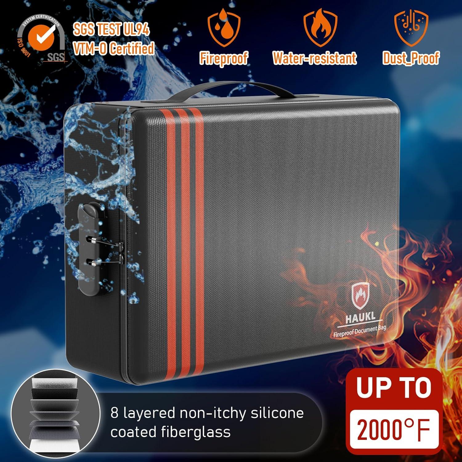 Bolsa de Documentos HAUKL a Prueba de Fuego 2000°F 36.83x28.45cm