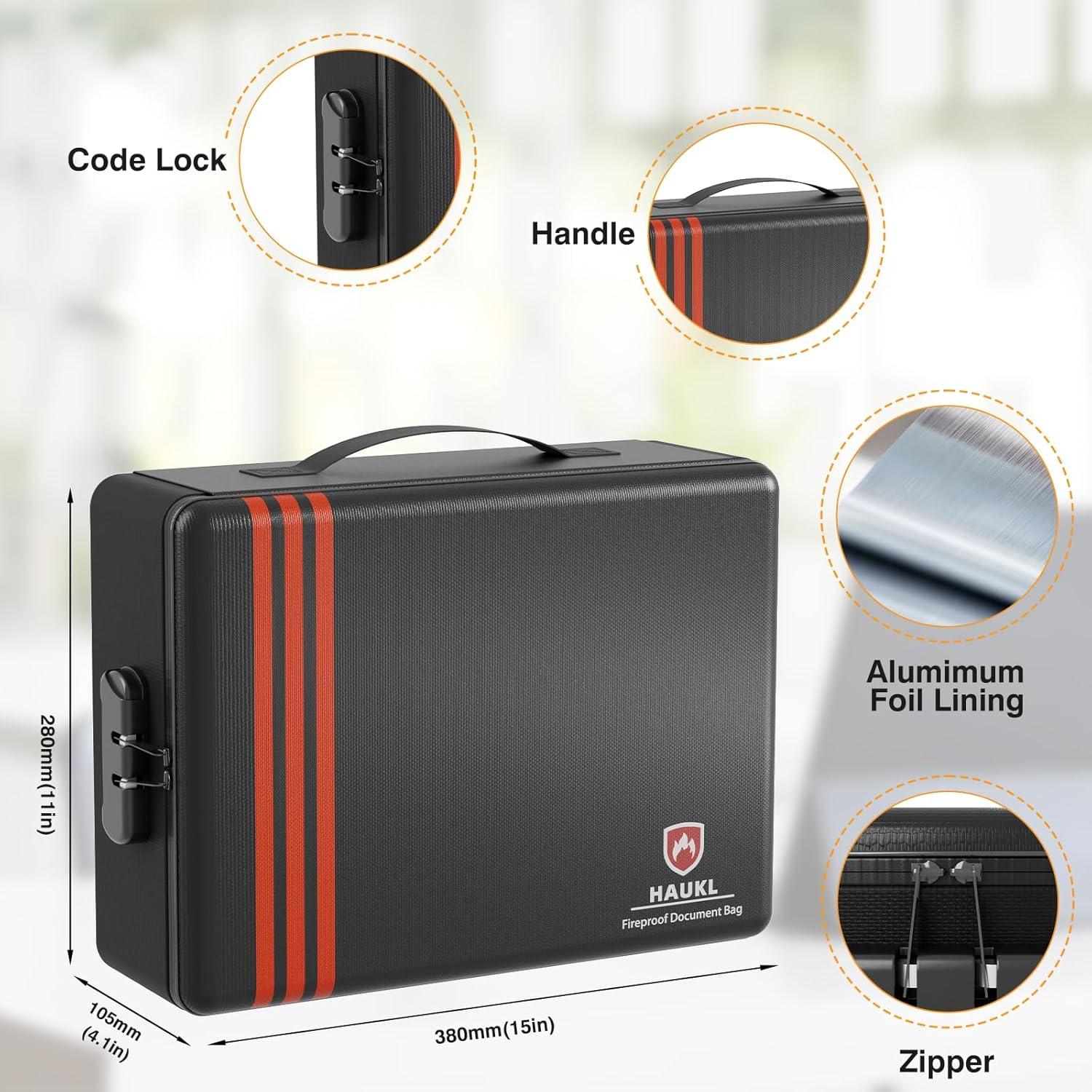 Bolsa de Documentos HAUKL a Prueba de Fuego 2000°F 36.83x28.45cm