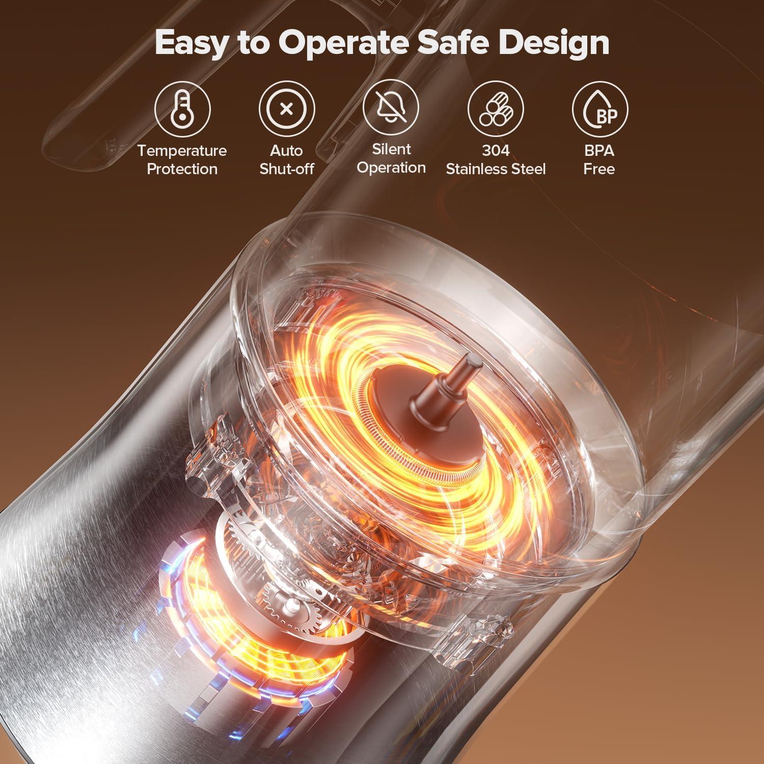 Espumador de Leche Eléctrico PSIIDAN MF06S 900ml Acero Inoxidable