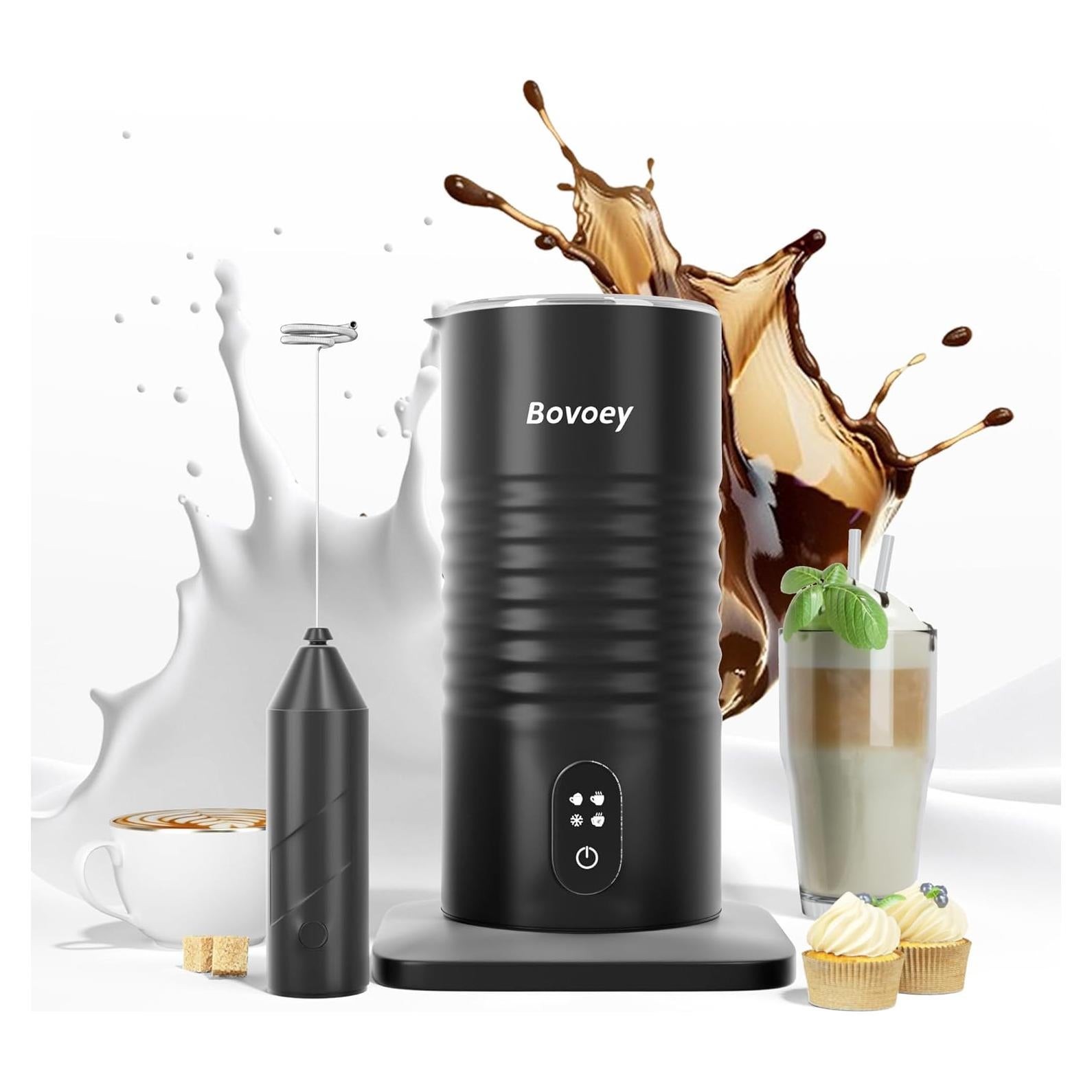Espumador de Leche Eléctrico Bovoey 4 en 1 400W Negro