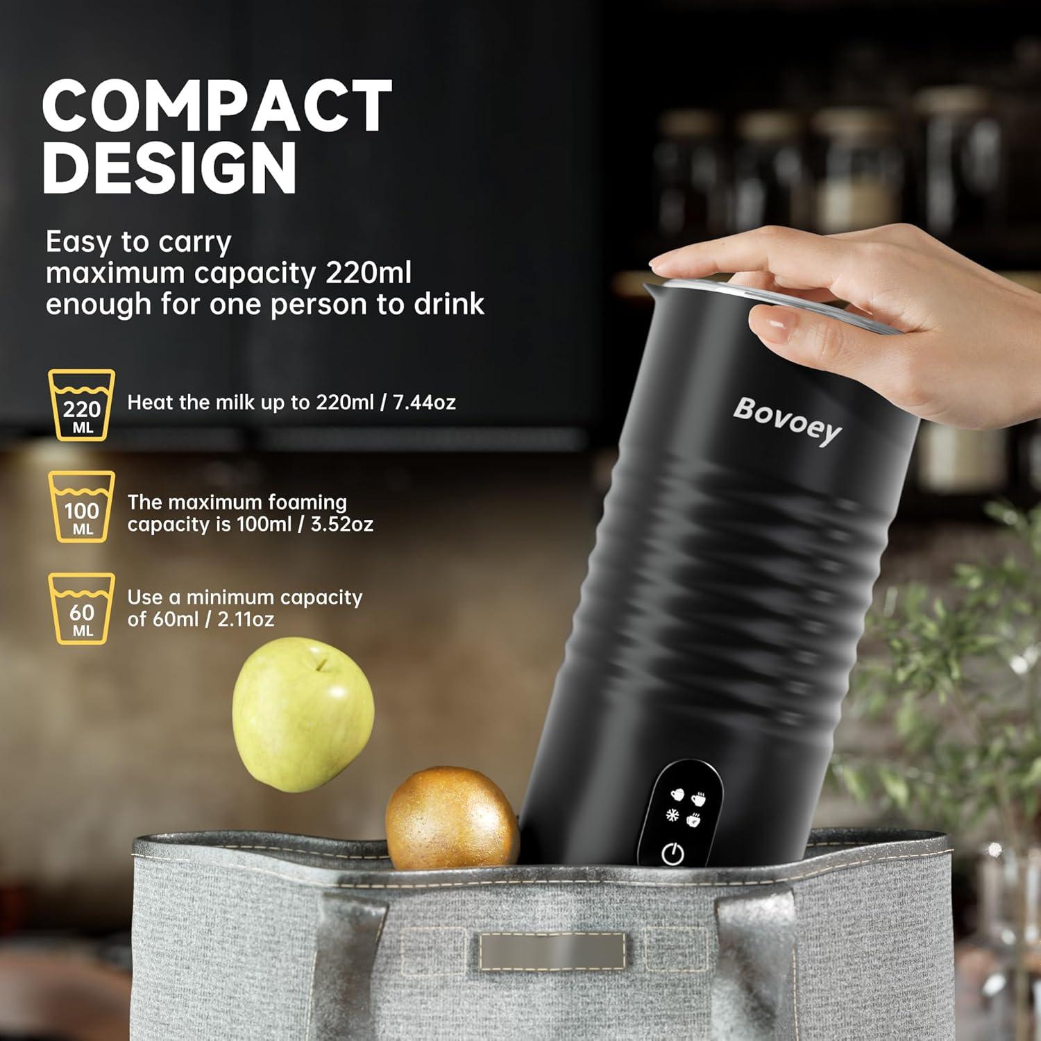 Espumador de Leche Eléctrico Bovoey 4 en 1 400W Negro