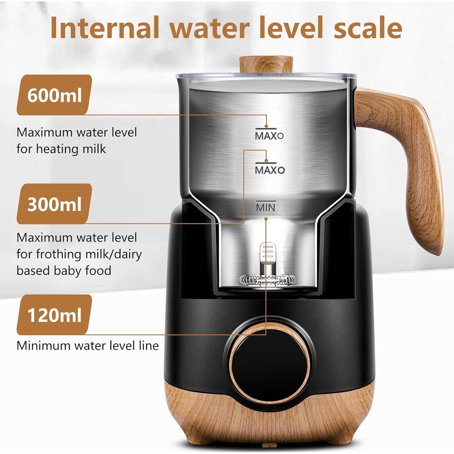 Espumador y Vaporizador de Leche AMZCHEF 8-en-1 550W 0.62L