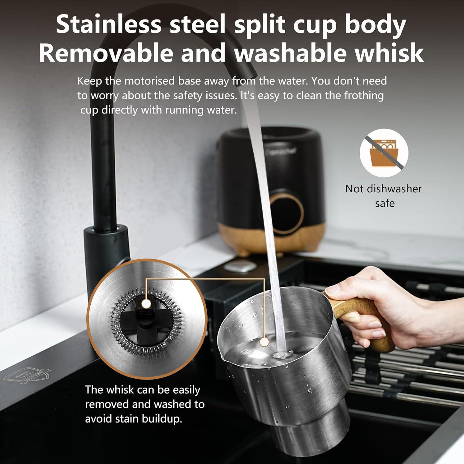 Espumador y Vaporizador de Leche AMZCHEF 8-en-1 550W 0.62L