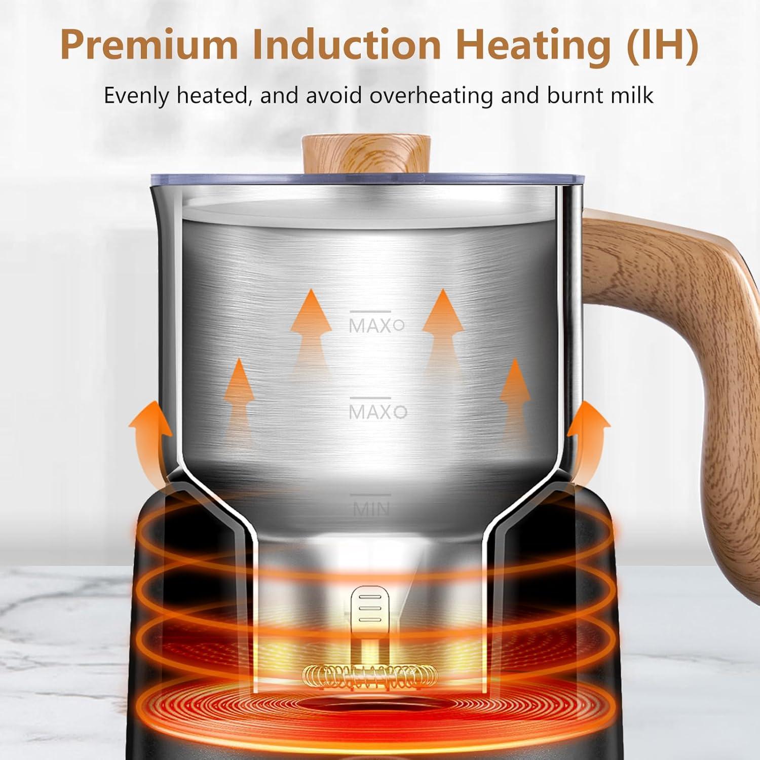 Espumador y Vaporizador de Leche AMZCHEF 8-en-1 550W 0.62L