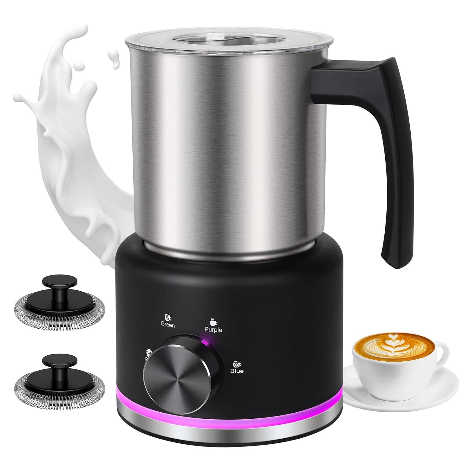 Espumador de Leche Eléctrico ByNaRIX 500 ml 4 en 1 Negro