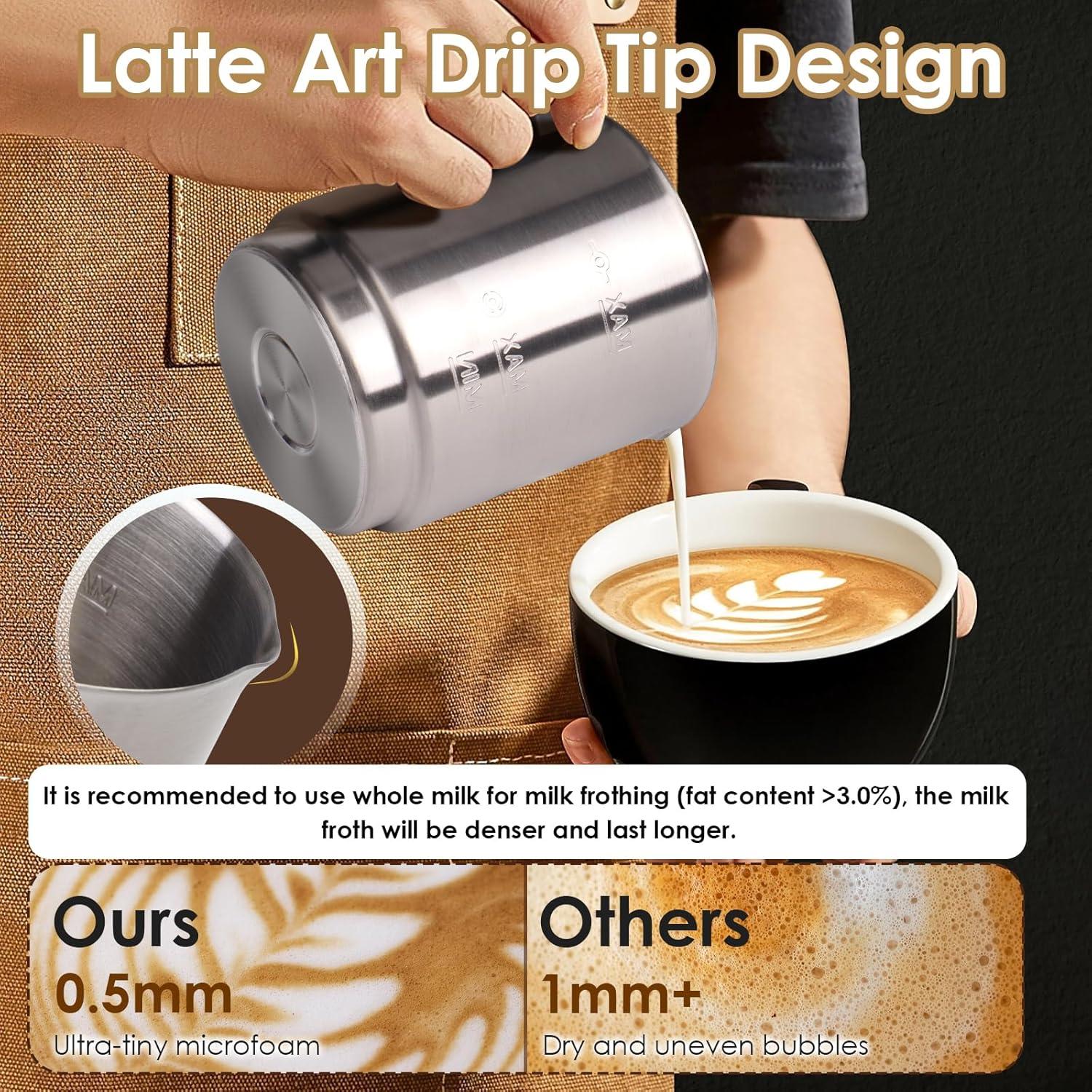 Espumador de Leche Eléctrico ByNaRIX 500 ml 4 en 1 Negro