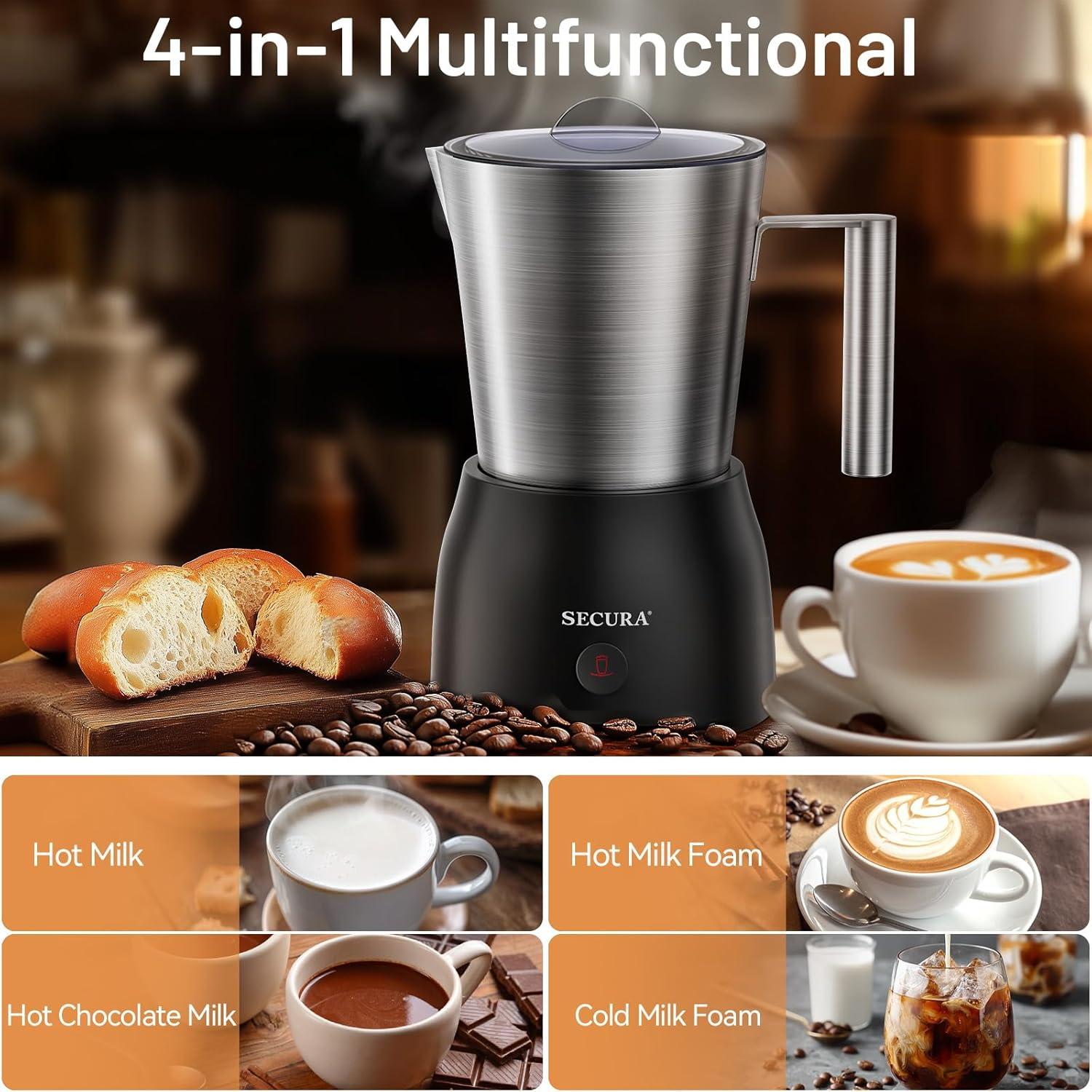 Espumador de Leche Secura F280R 600W Acero Inoxidable 500ml