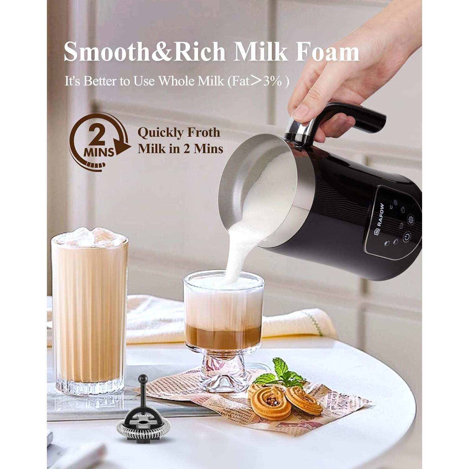 Espumador y Calentador de Leche Rafow DM01 350ml Pantalla LED