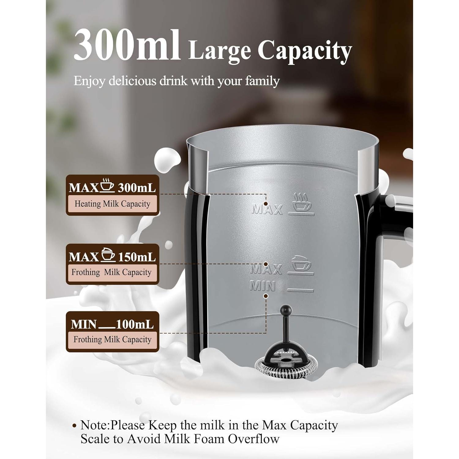 Espumador y Calentador de Leche Rafow DM01 350ml Pantalla LED