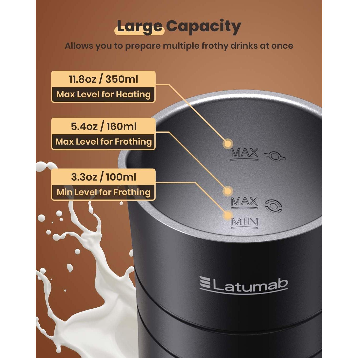 Espumador de Leche Eléctrico Latumab MF02 350ml 4 en 1