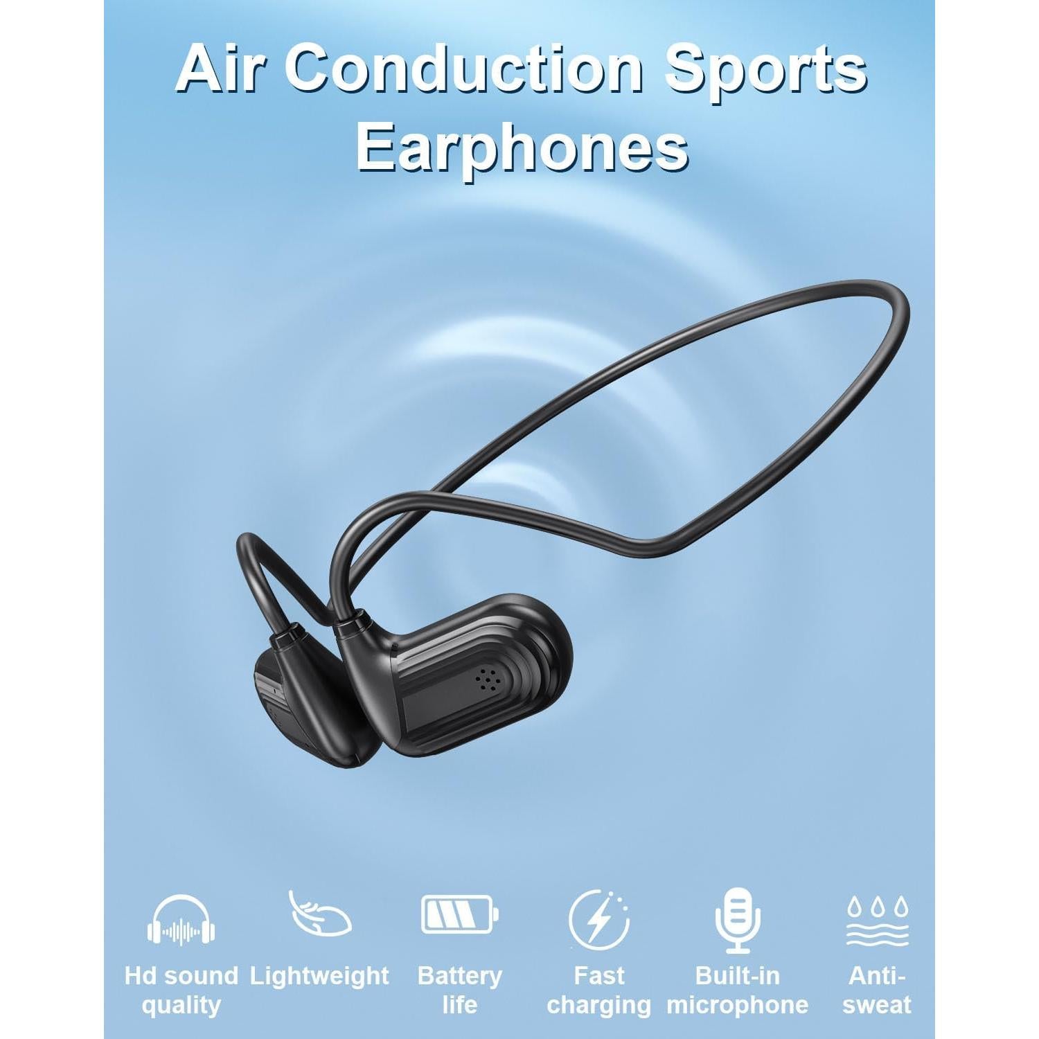 Auriculares Inalámbricos WamGra T18 Open Ear Bluetooth 5.3 IPX5