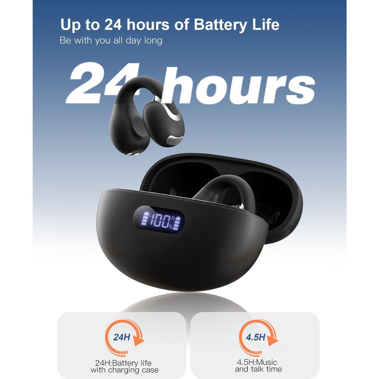 Auriculares Inalámbricos Jzones CT Bluetooth 5.4 Conducción Ósea IPX4