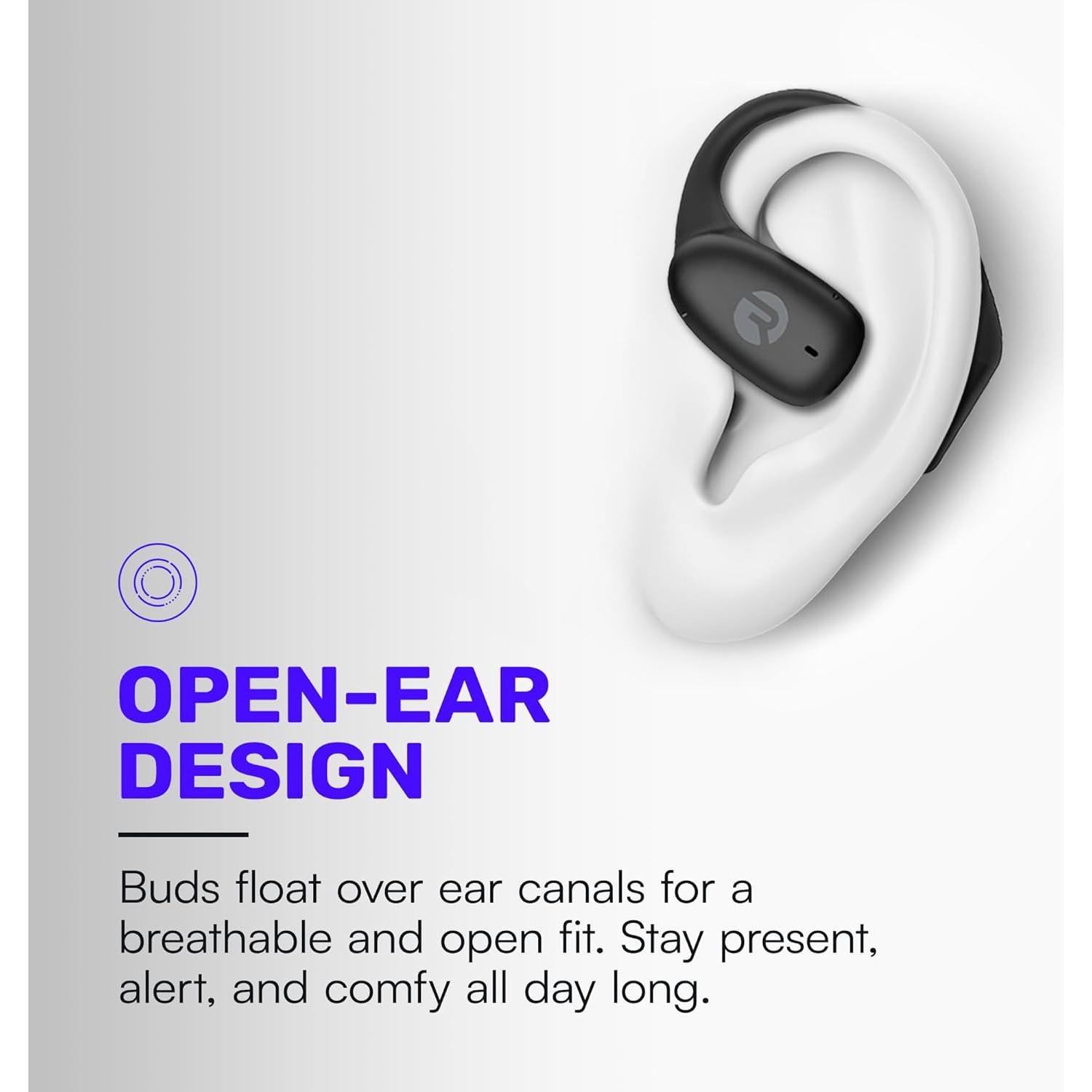 Auriculares Inalámbricos Raycon Esenciales Abiertos - Negro