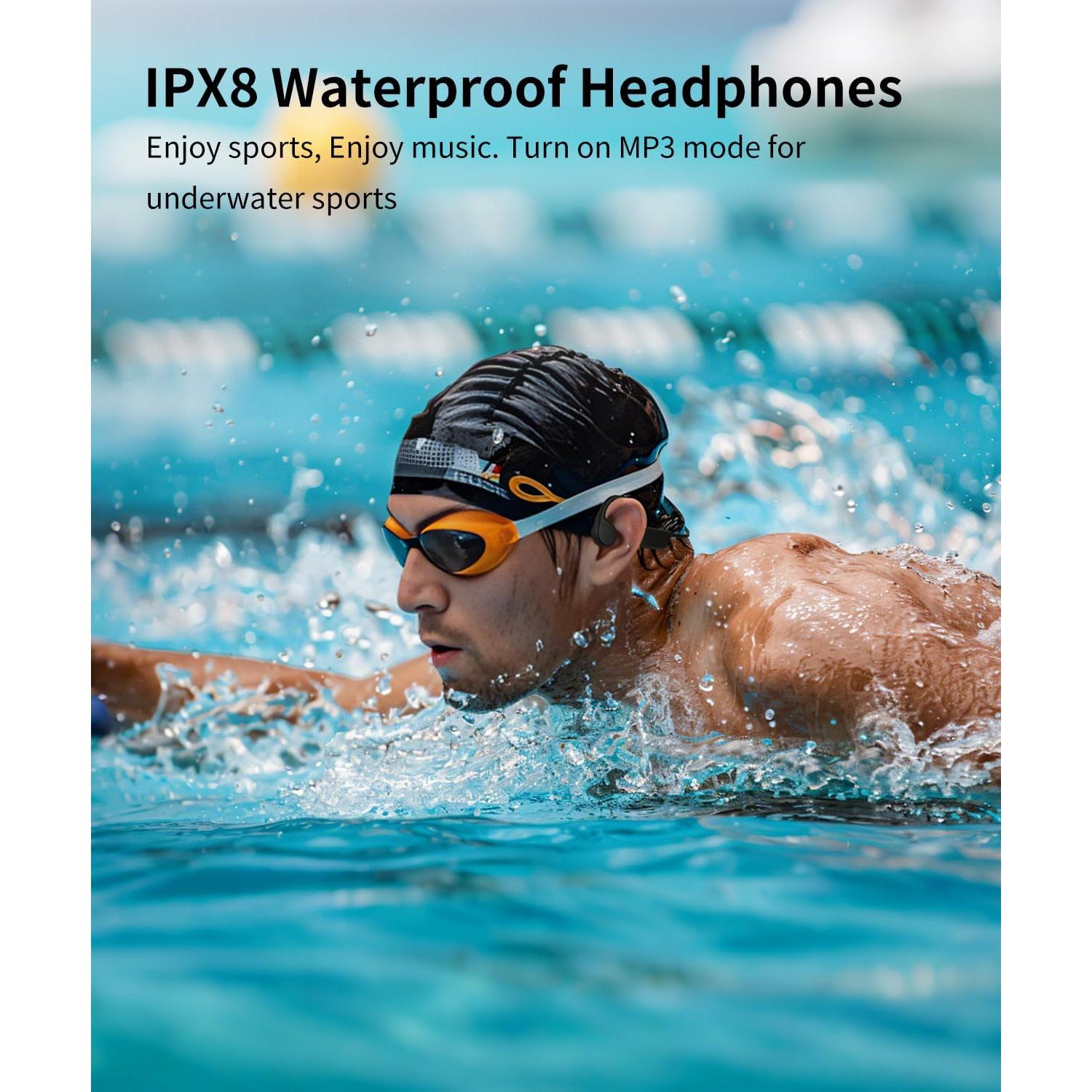 Auriculares deportivos Miulloeib IPX8 con Bluetooth 5.4 y 32GB