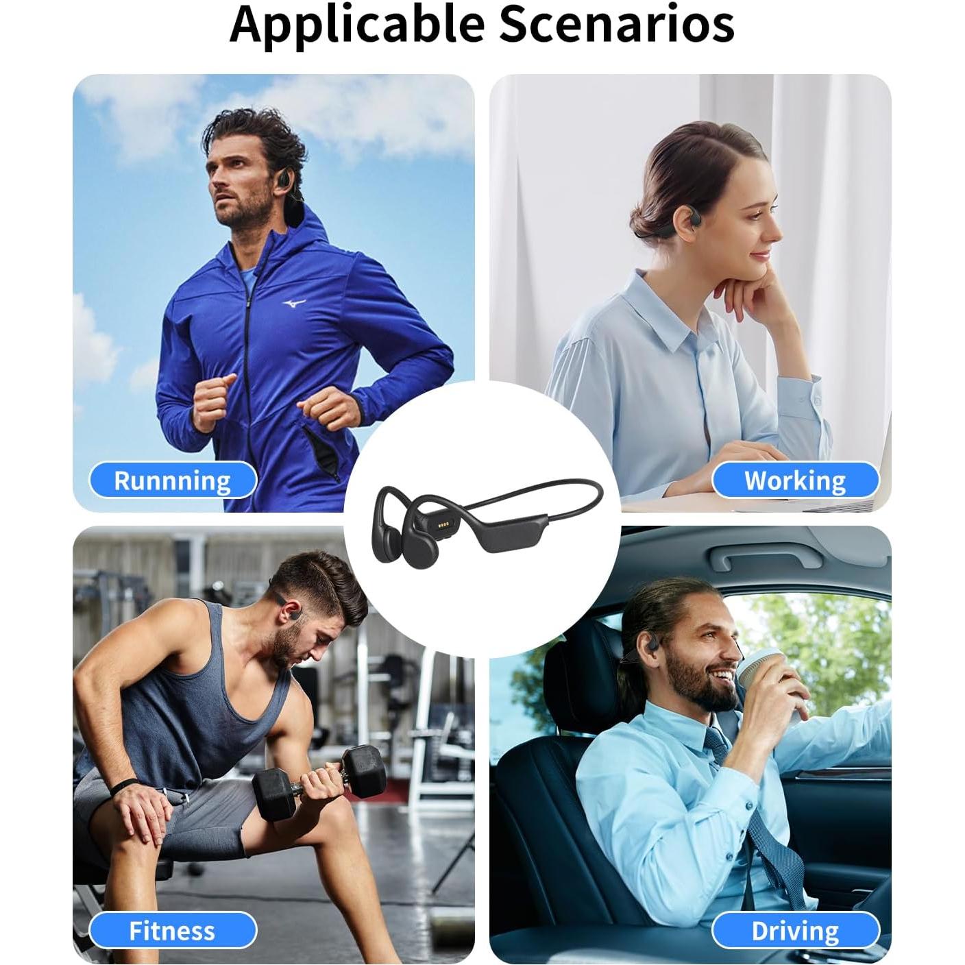 Auriculares deportivos Miulloeib IPX8 con Bluetooth 5.4 y 32GB