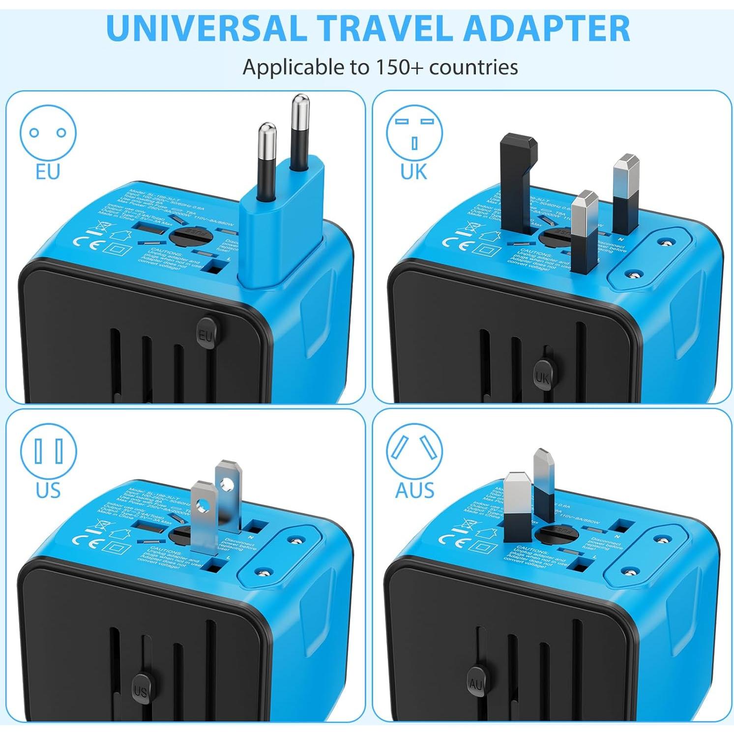 Adaptador de Viaje Universal 5 en 1 Ouli SL-199, Carga Rápida