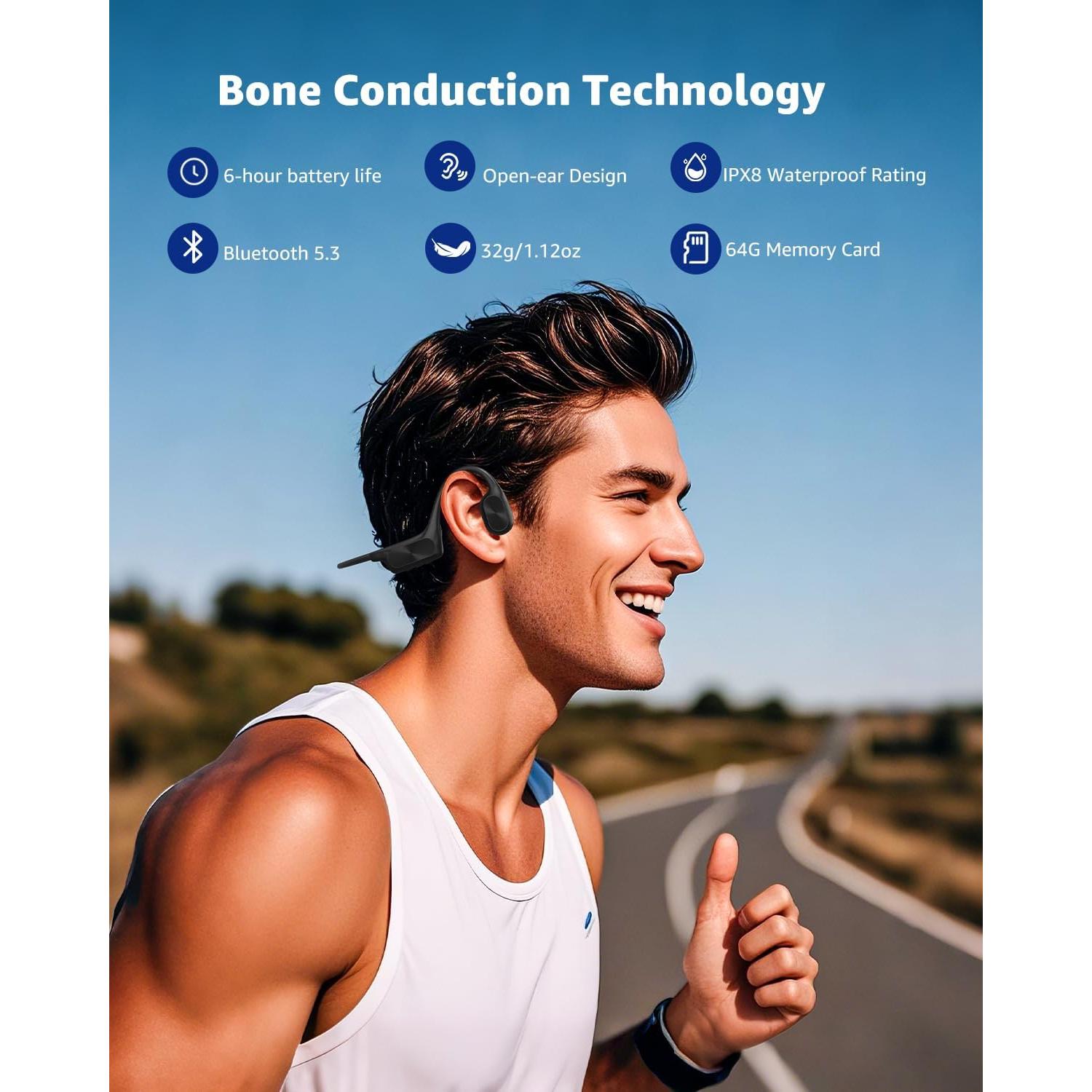 Auriculares Inalámbricos ANOUV B51S Pro Conducción Ósea 64GB