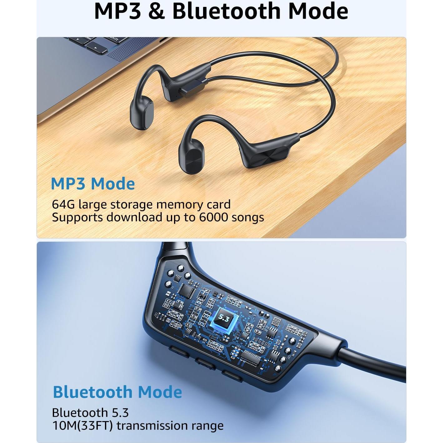 Auriculares Inalámbricos ANOUV B51S Pro Conducción Ósea 64GB