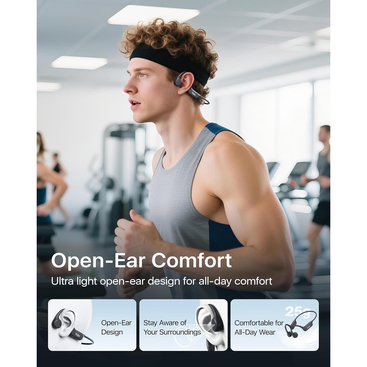 Auriculares de Conducción Ósea Wigfar-X57 Bluetooth 6.0 10H