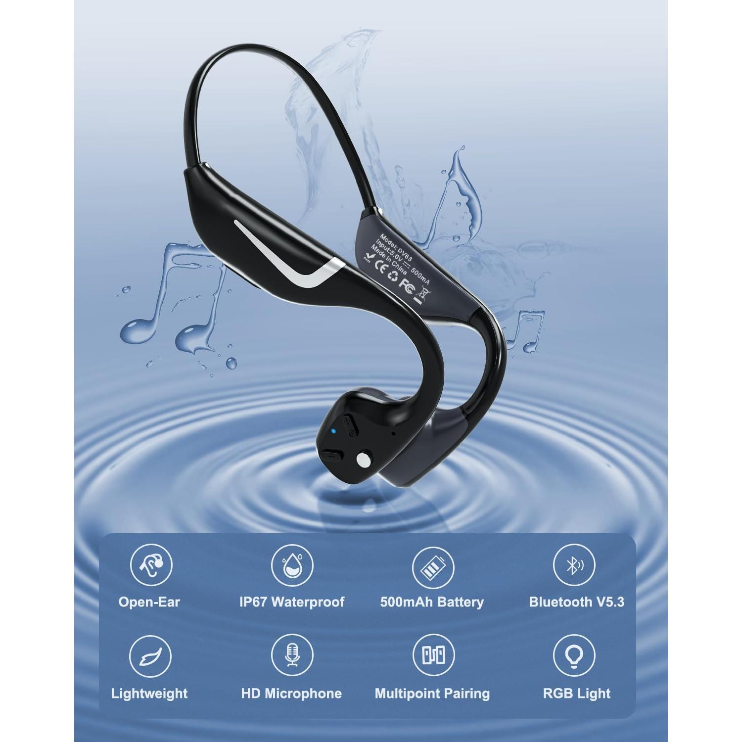 Auriculares Bluetooth MONODEAL DV68 Conducción Ósea Impermeables