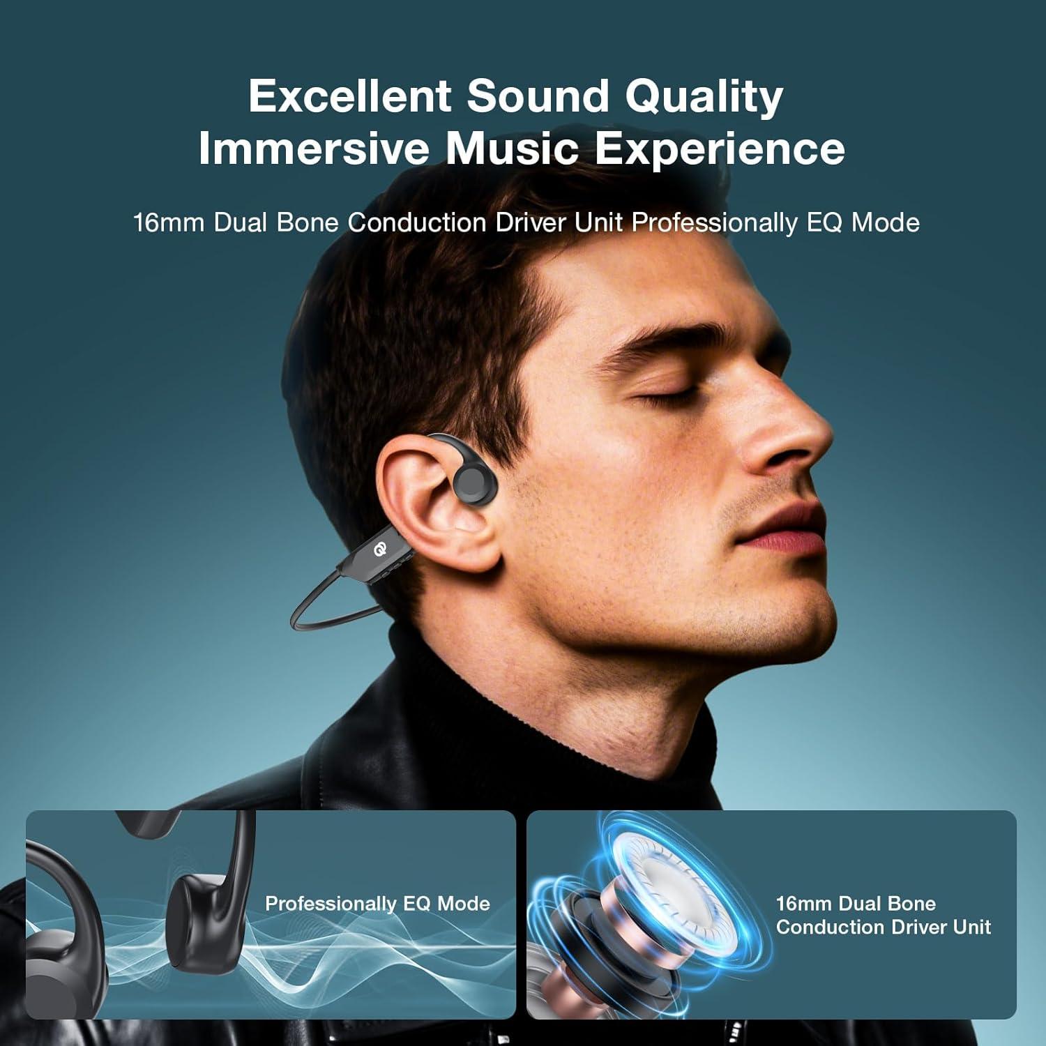 Auriculares Inalámbricos Qyzue-S27 Conducción Ósea 10H Bluetooth 5.4