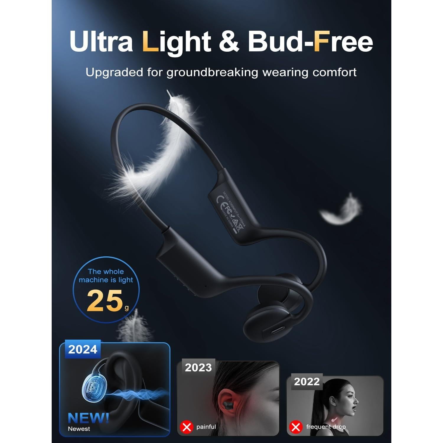 Auriculares de Conducción Ósea CenPlee K08-22 IPX5 12h Batería