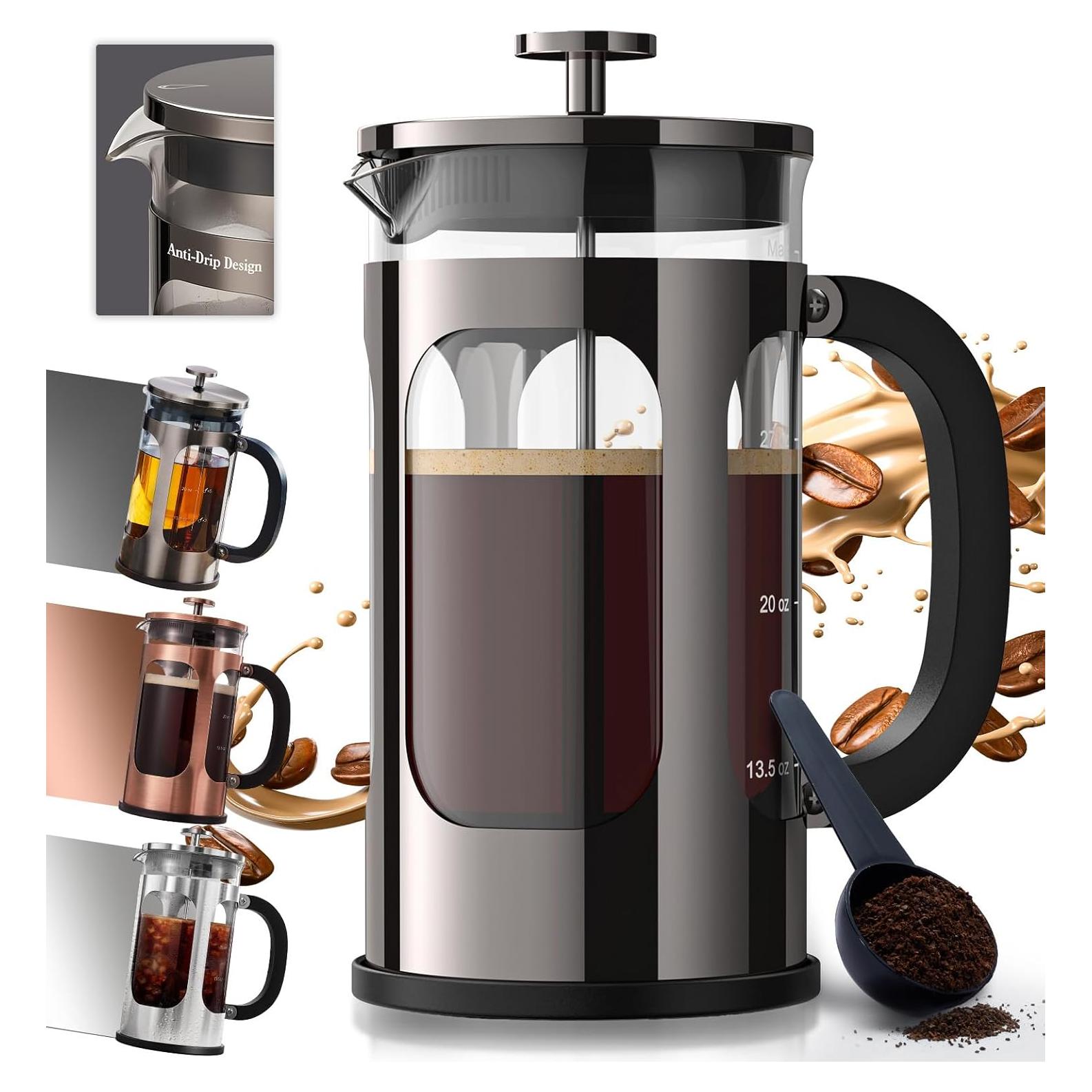 Cafetera Prensa Francesa BAYKA 1 Litro Vidrio Borosilicato