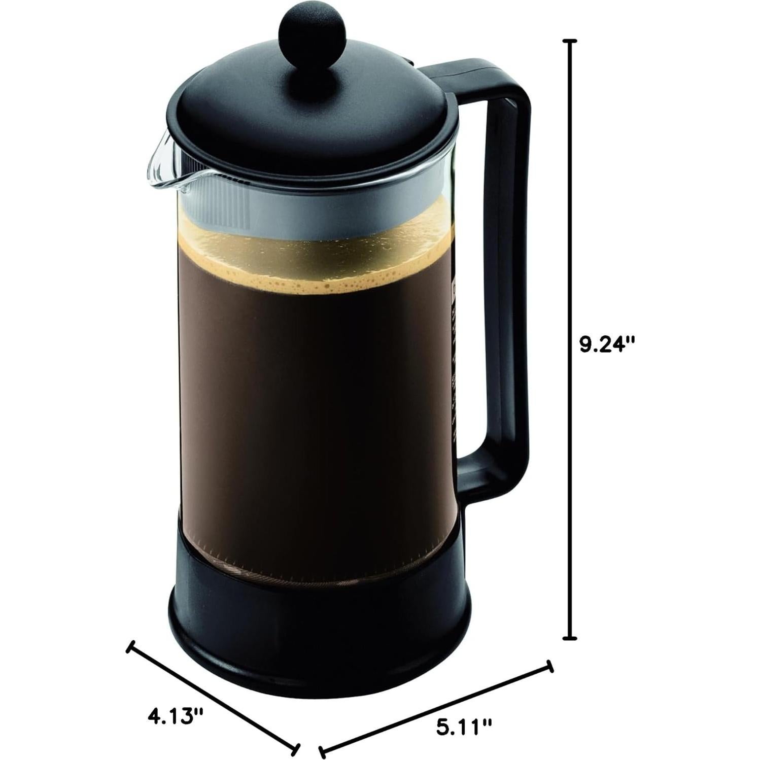 Cafetera de Émbolo Bodum Brasil 1000 ml Vidrio Negro