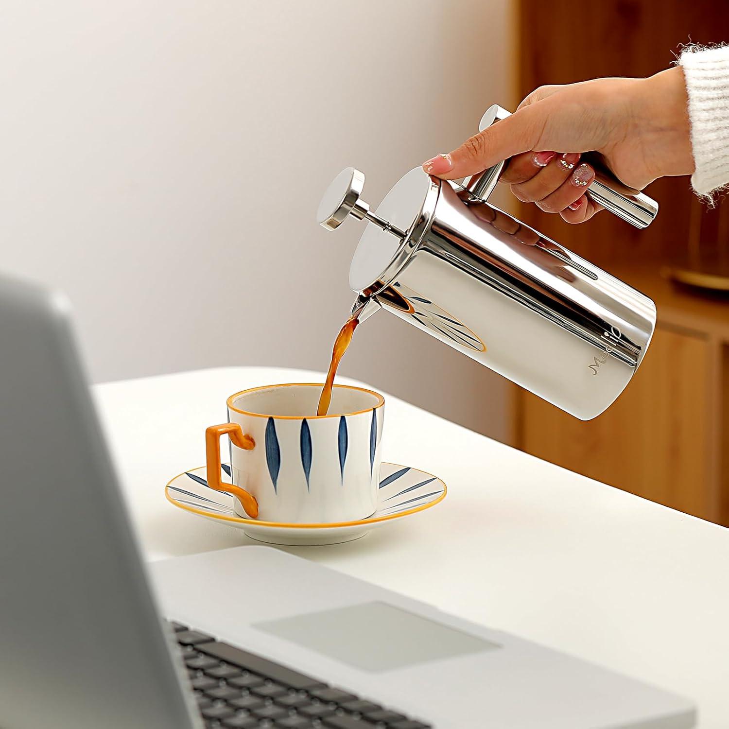 Prensa Francesa 350ml Meelio Acero Inoxidable Camping