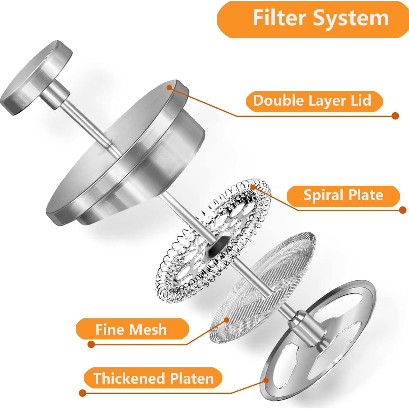 Prensa Francesa 350ml Meelio Acero Inoxidable Camping